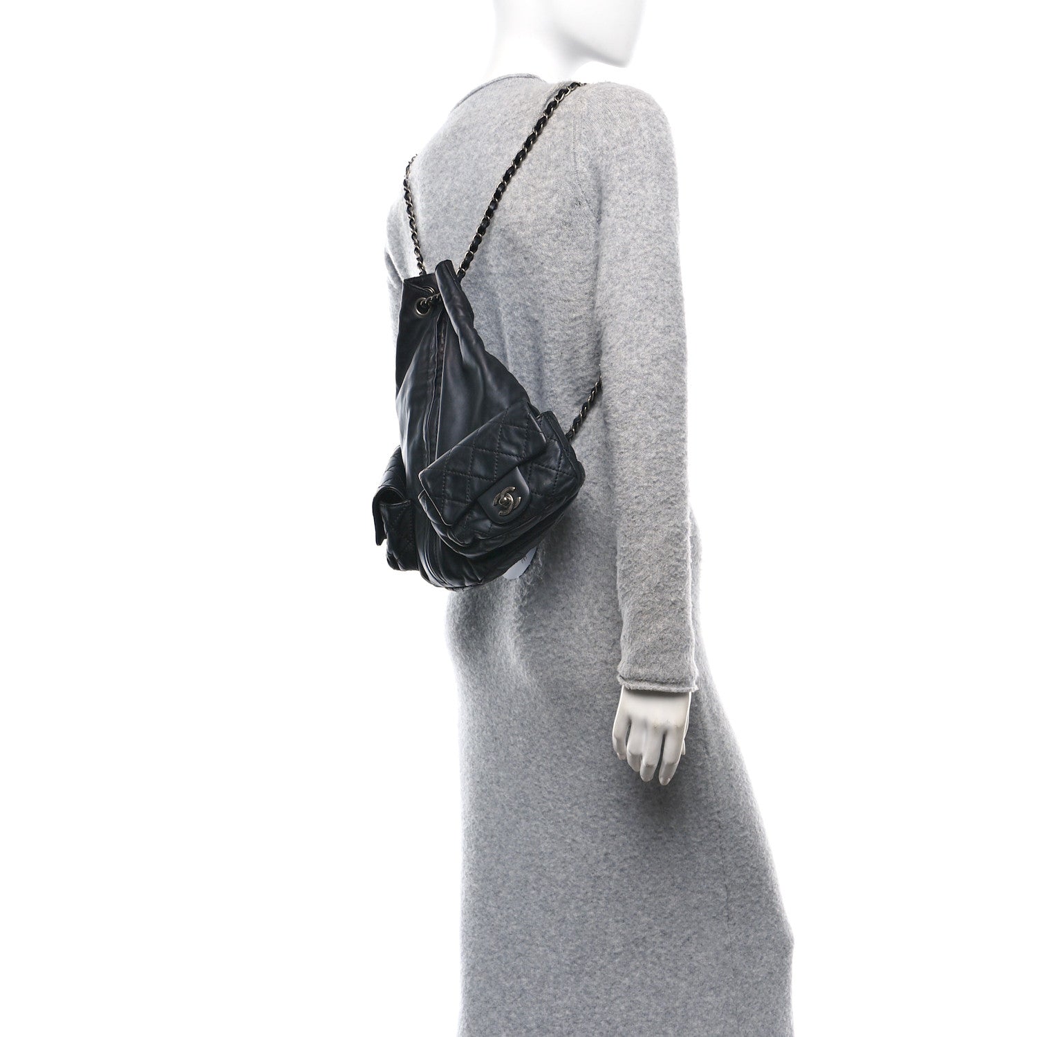Calfskin Large Backpack Is Back Black