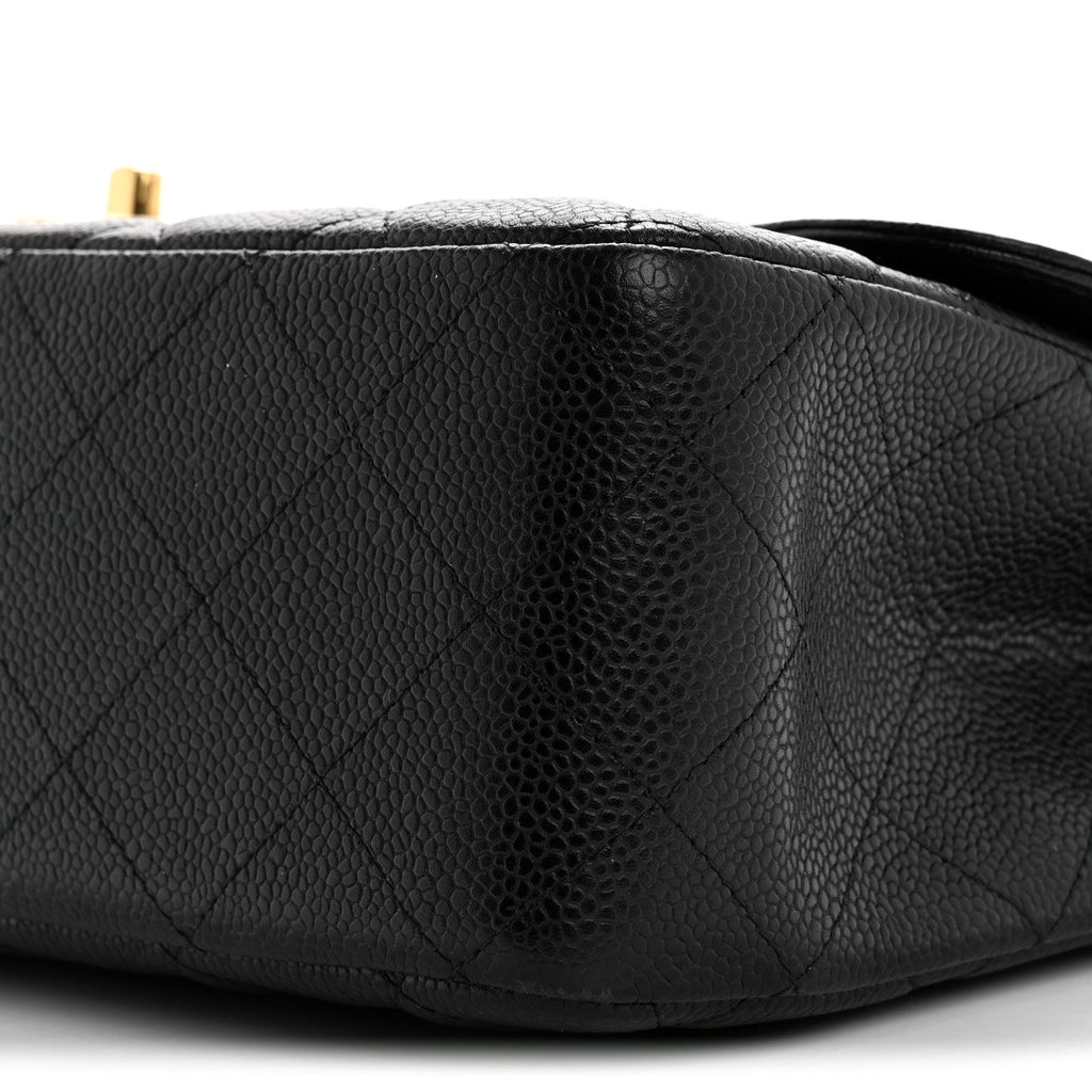 Caviar Quilted Jumbo Double Flap Black