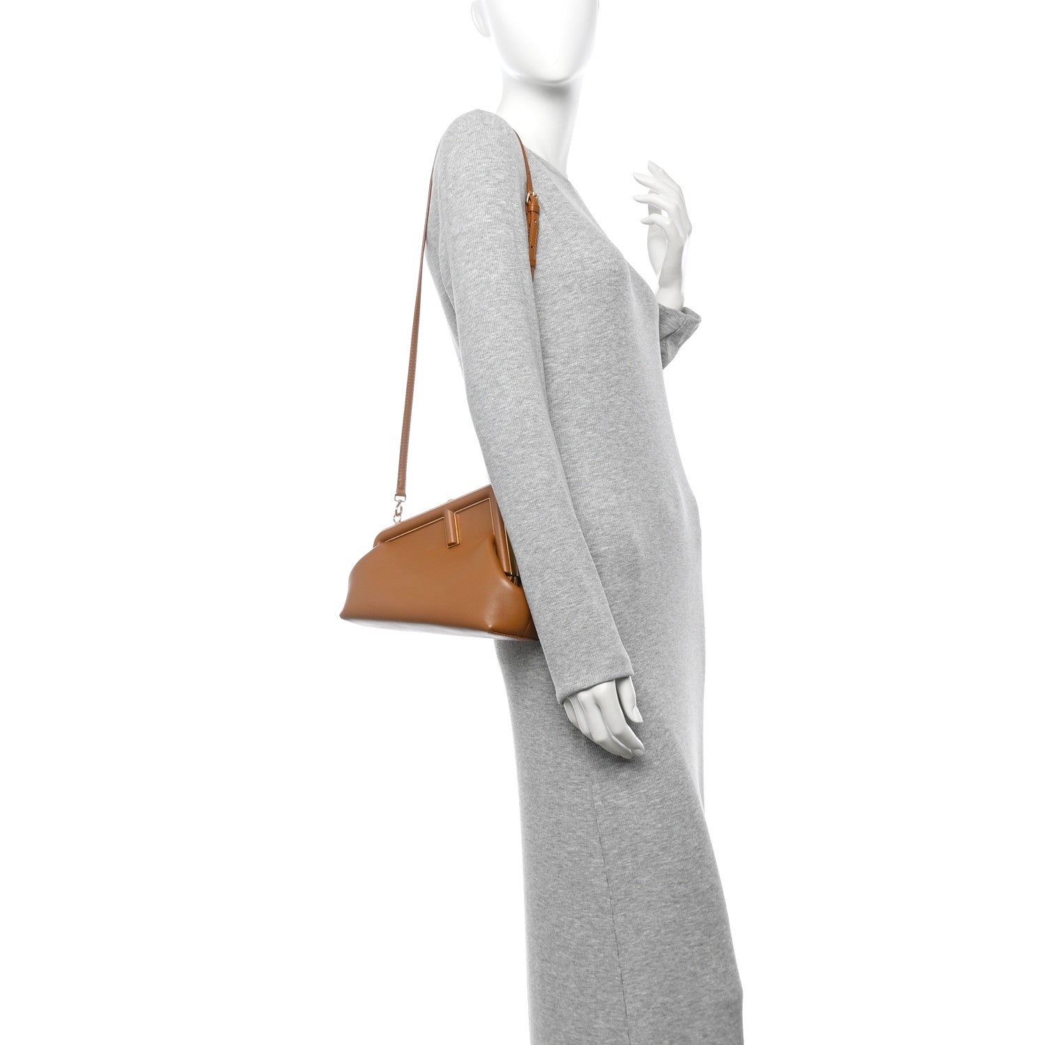 Shiny Nappa Small Fendi First Sand