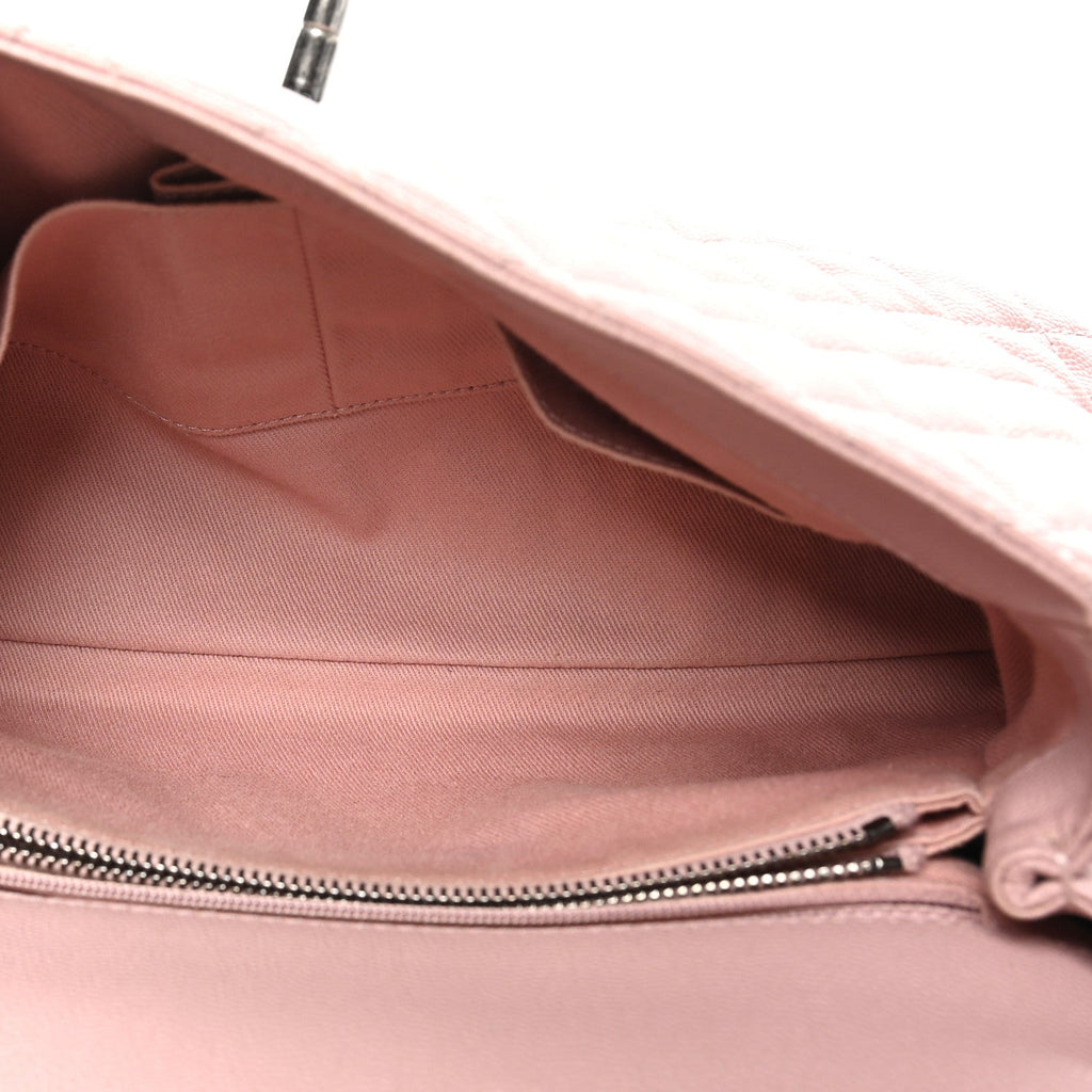 Caviar Quilted Small Coco Handle Flap Light Pink