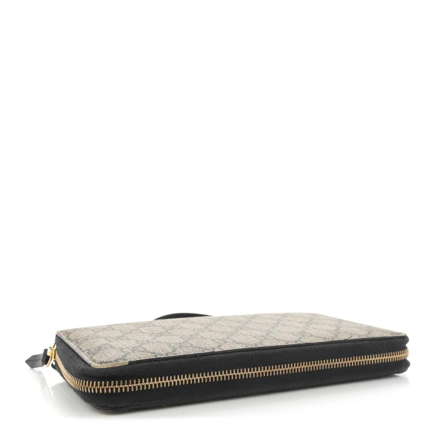 GG Supreme Monogram Top Handle Zip Around Wallet Black