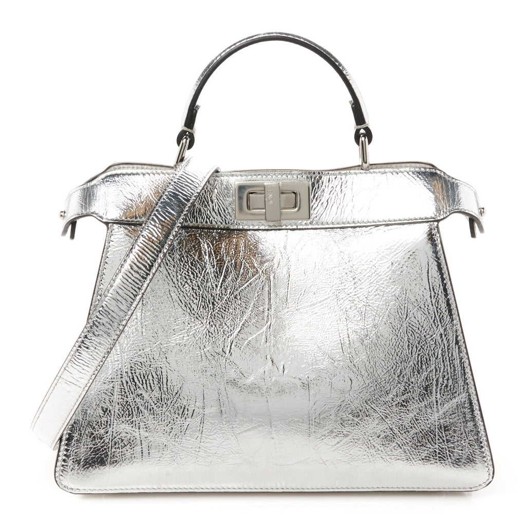 Rock Millenium Laminata Small Peekaboo I SEE U Satchel Argento