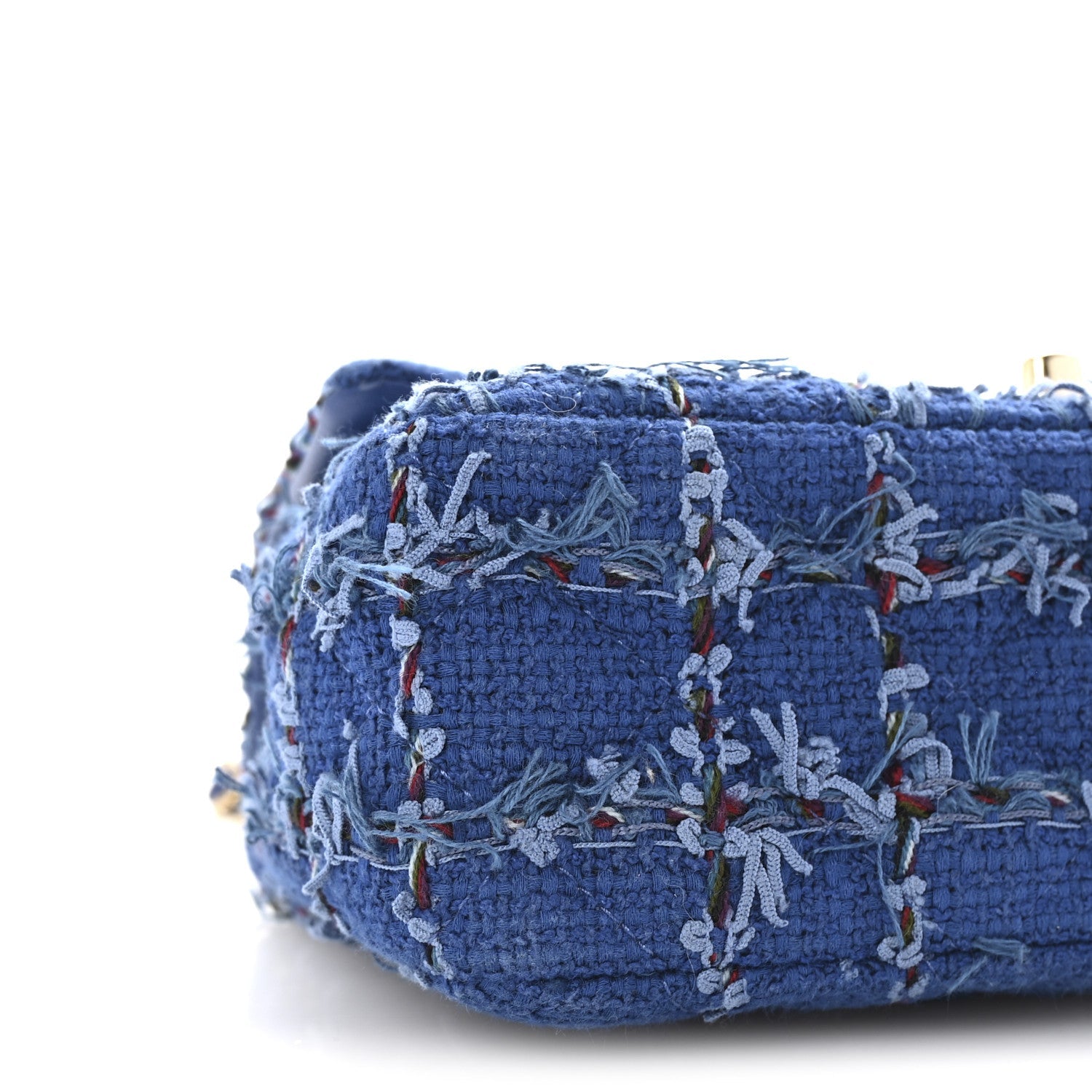Tweed Quilted Mini Rectangular Flap Blue Multicolor