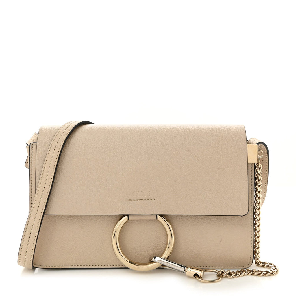 Goatskin Small Faye Shoulder Bag Abstract White