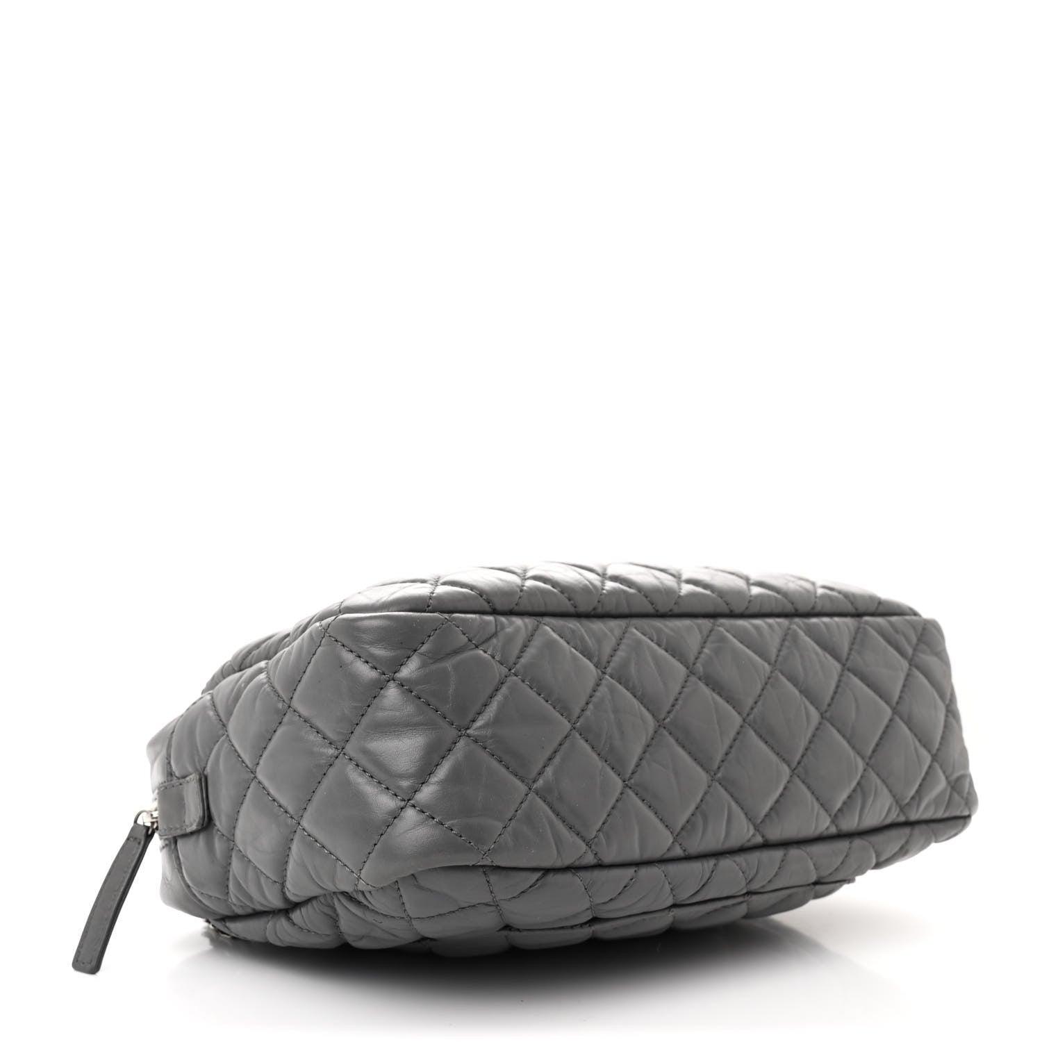 Aged Calfskin Quilted Medium Reissue Camera Case Grey