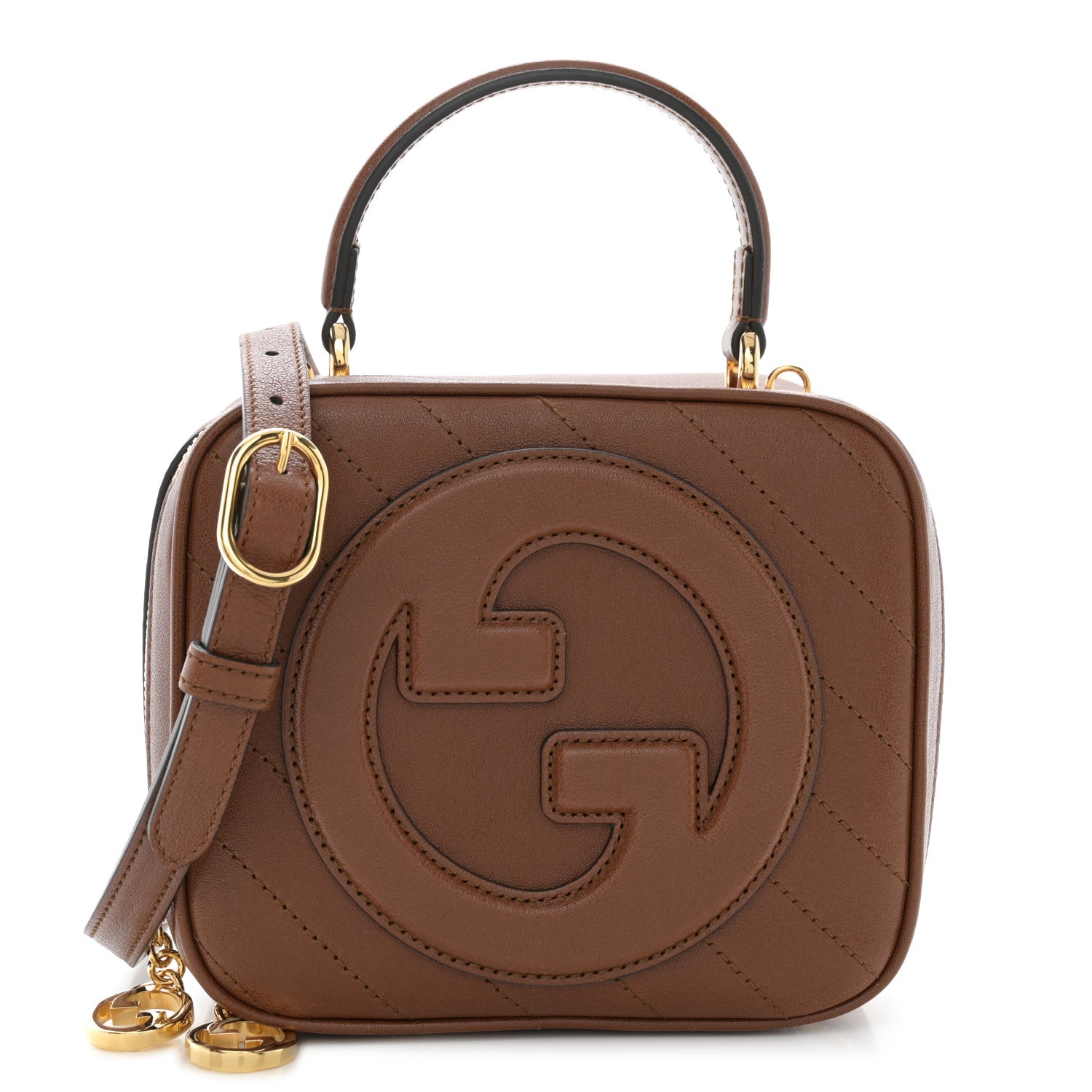 Sakai Be Green Calfskin Diagonal Stitched Blondie Top Handle Bag Cuir