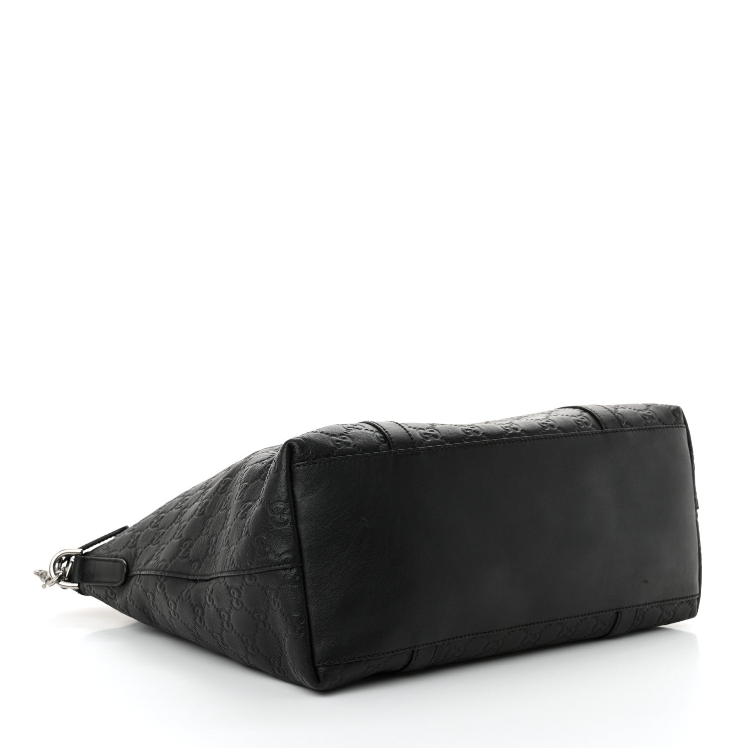 Guccissima Large GG Charm Convertible Dome Satchel Black