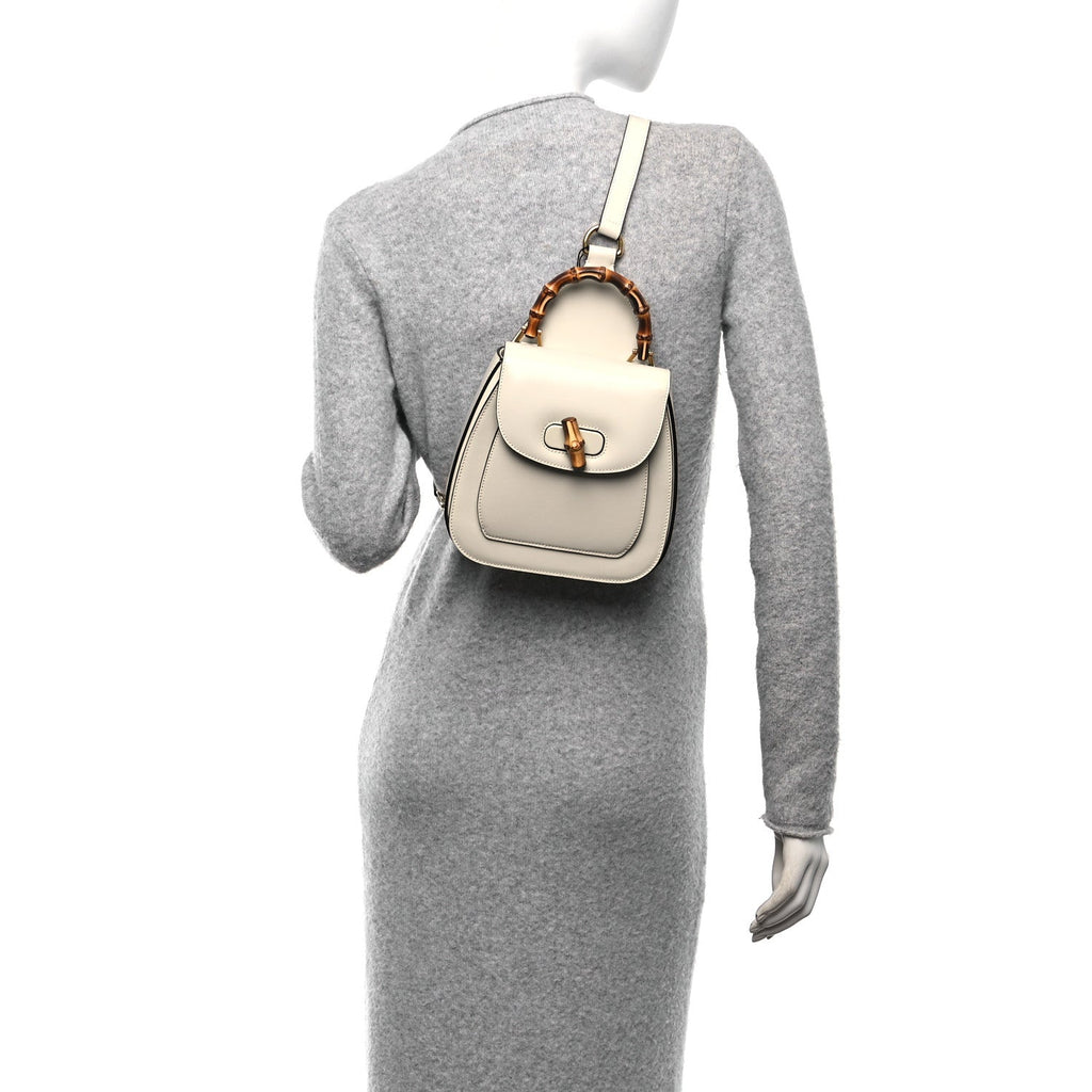 Boarded Dyana Lux Calfskin Bamboo 1947 Backpack Sling Mystic White