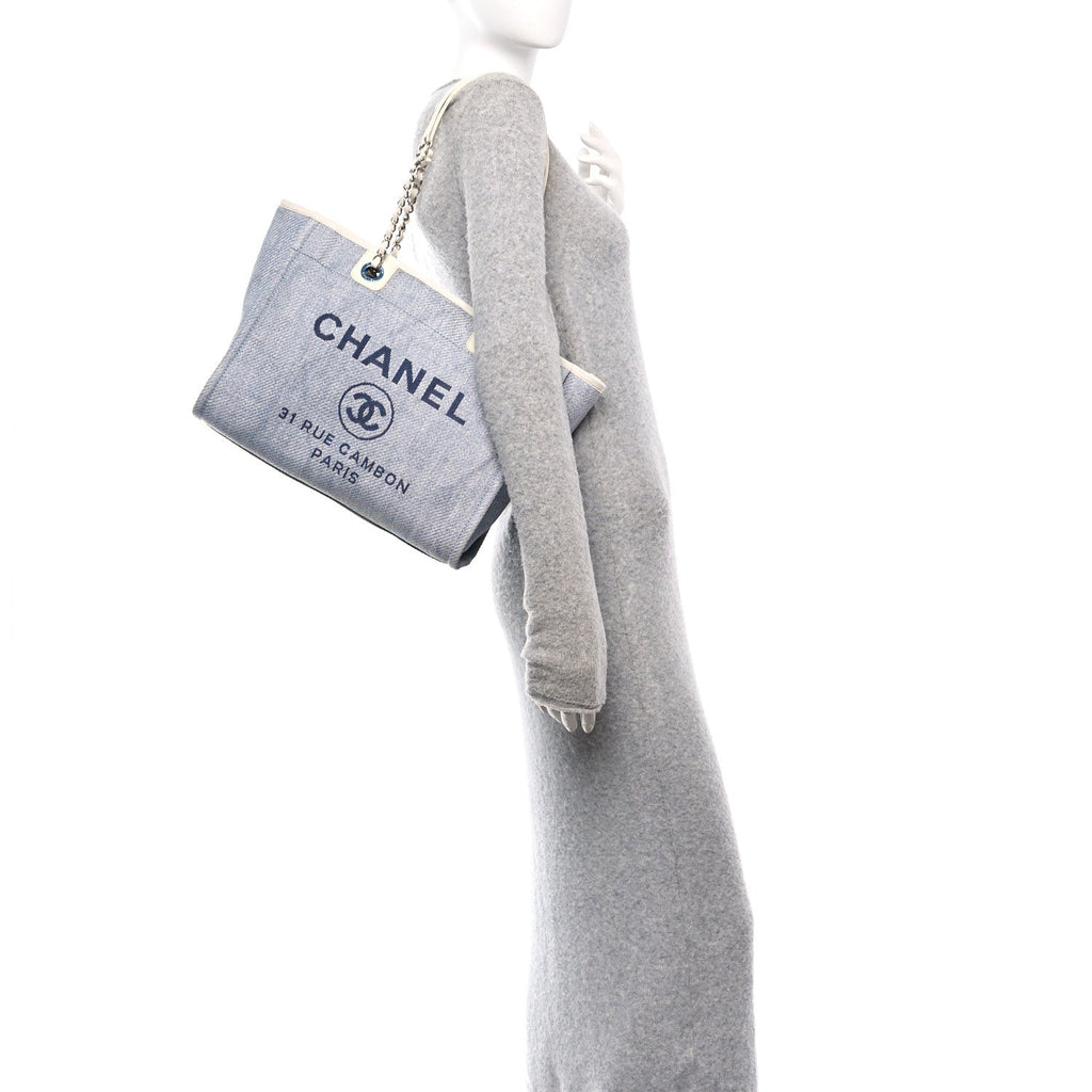 Canvas Small Deauville Tote Denim Blue