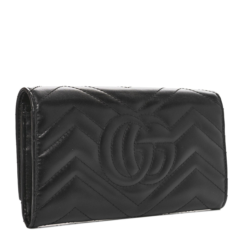 Calfskin Matelasse GG Marmont Continental Wallet Black