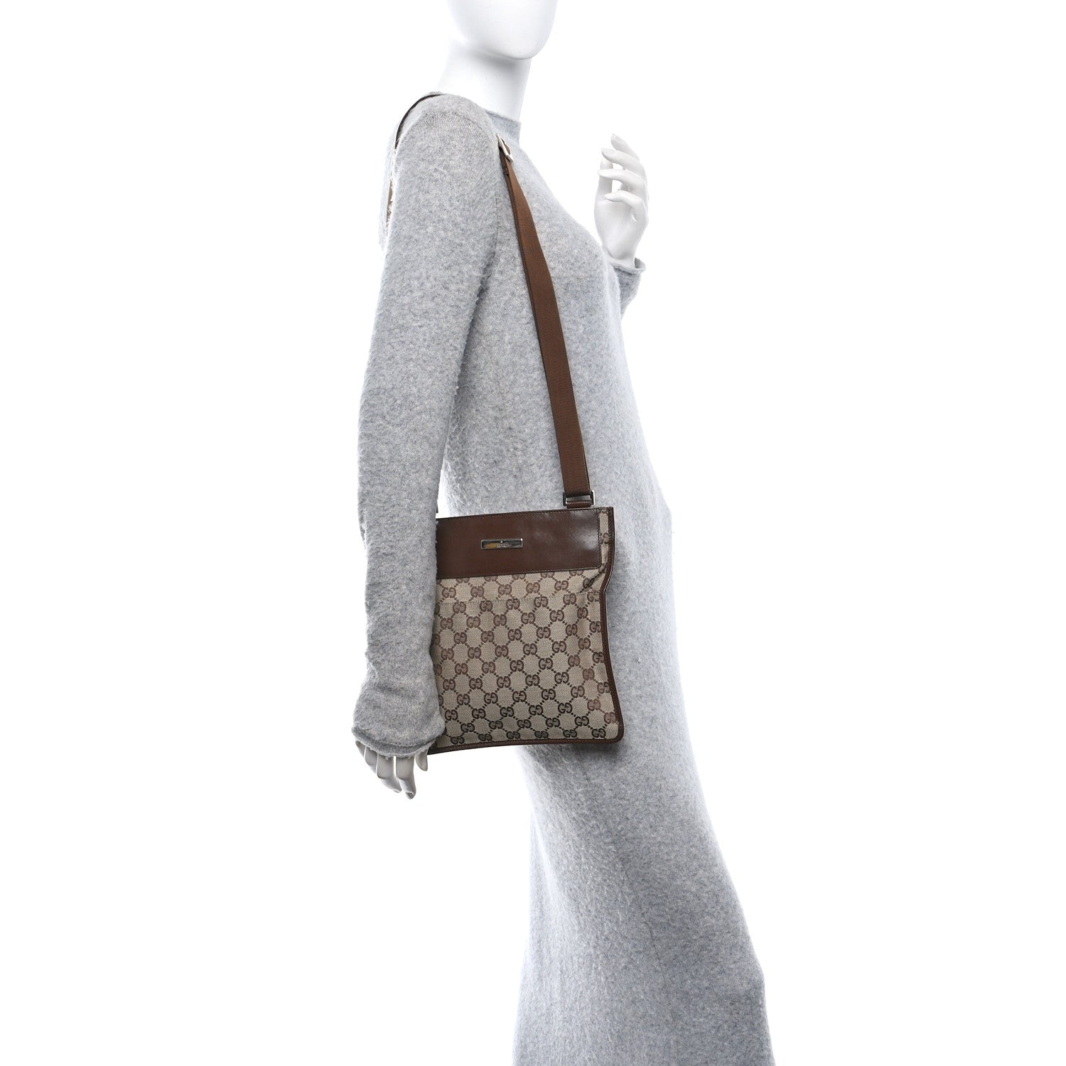 Monogram Messenger Crossbody Bag Brown