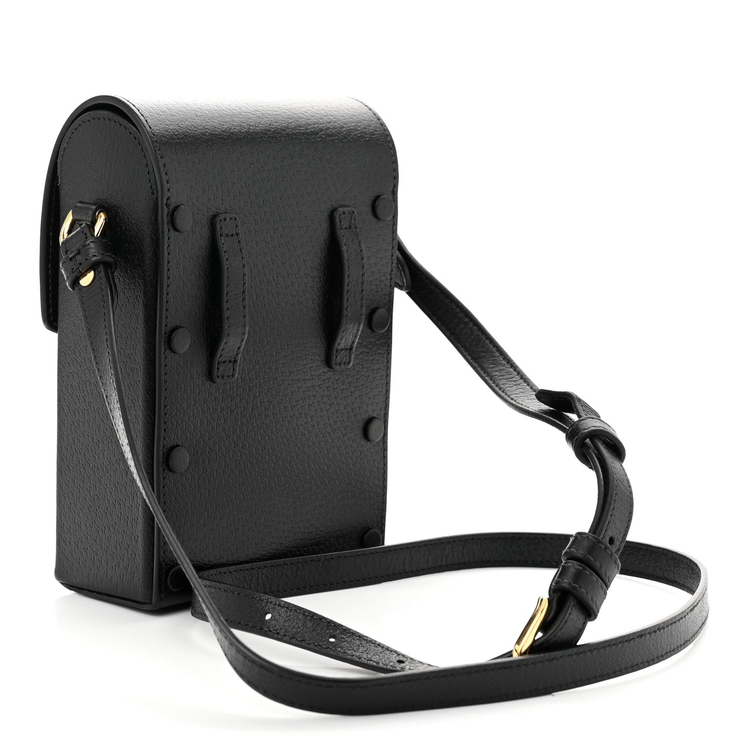 Dollar Calfskin Vertical Horsebit 1955 Crossbody Bag Black