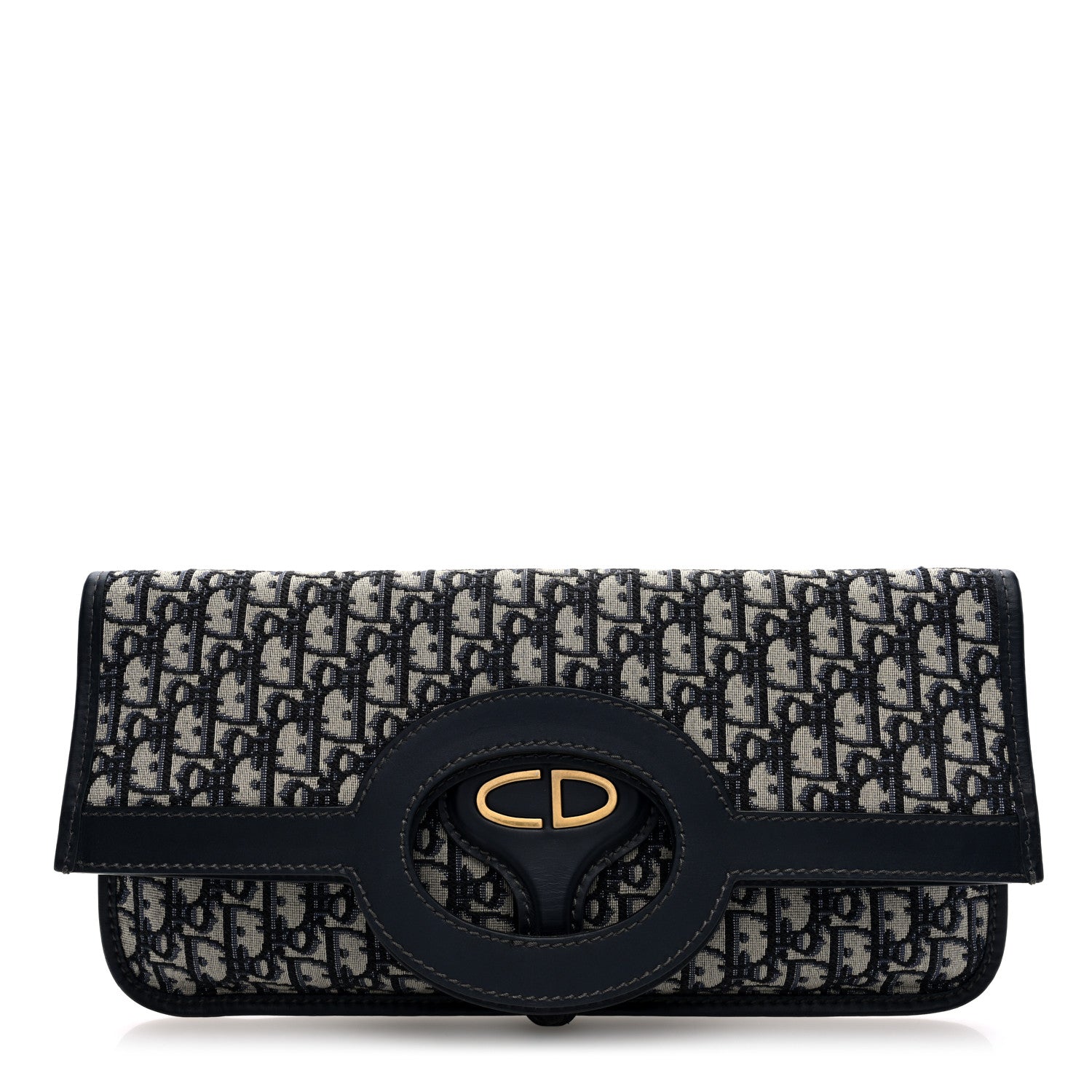 Oblique Fold Over Clutch Blue