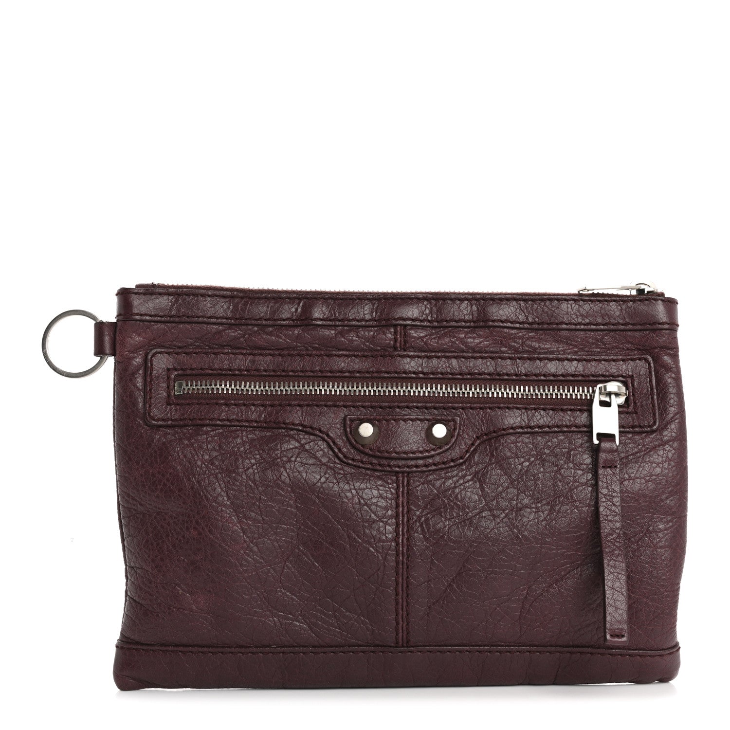 Agneau Arena Classic Hardware Small Clip Acajou Fonce