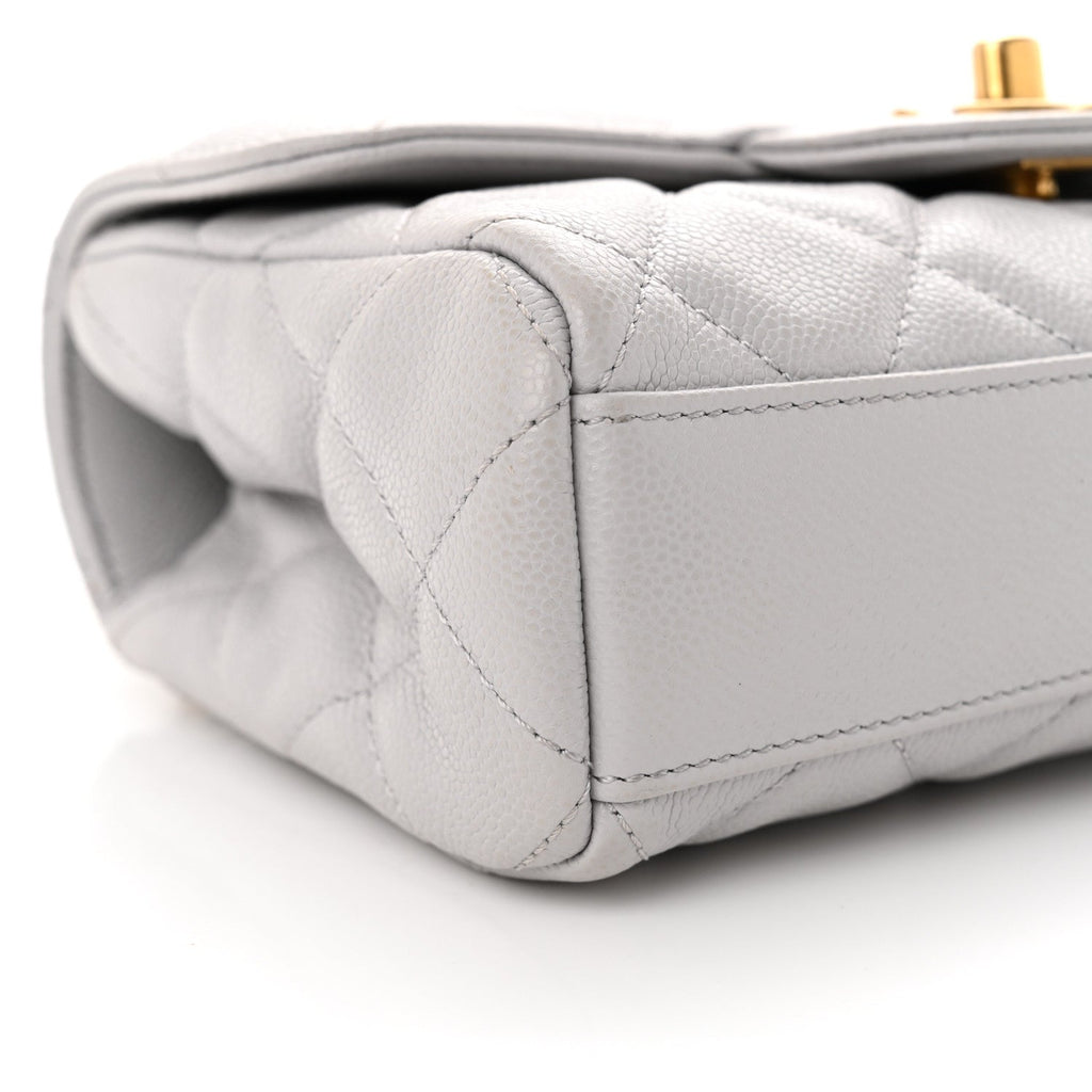Caviar Quilted Mini Flap Grey