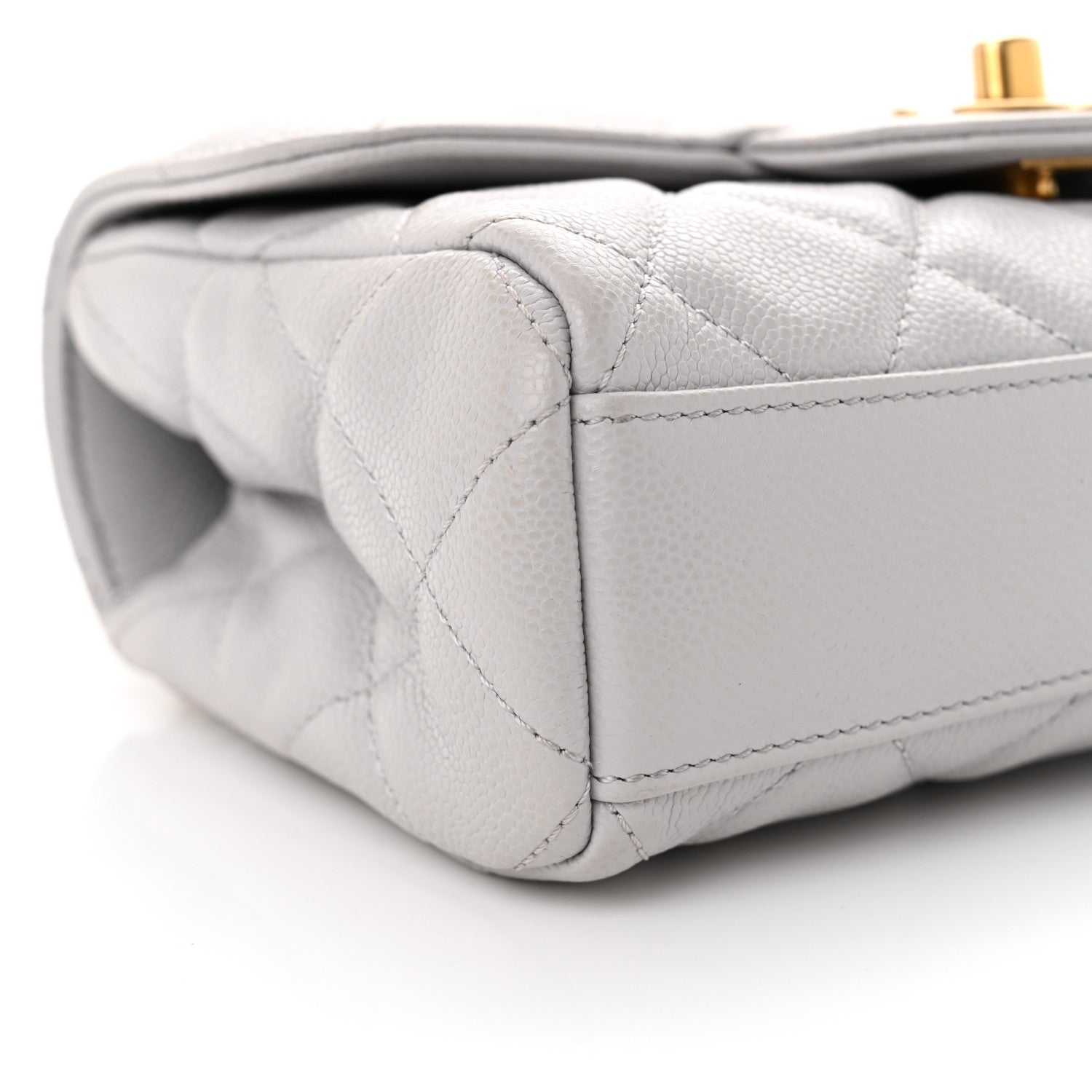 Caviar Quilted Mini Flap Grey