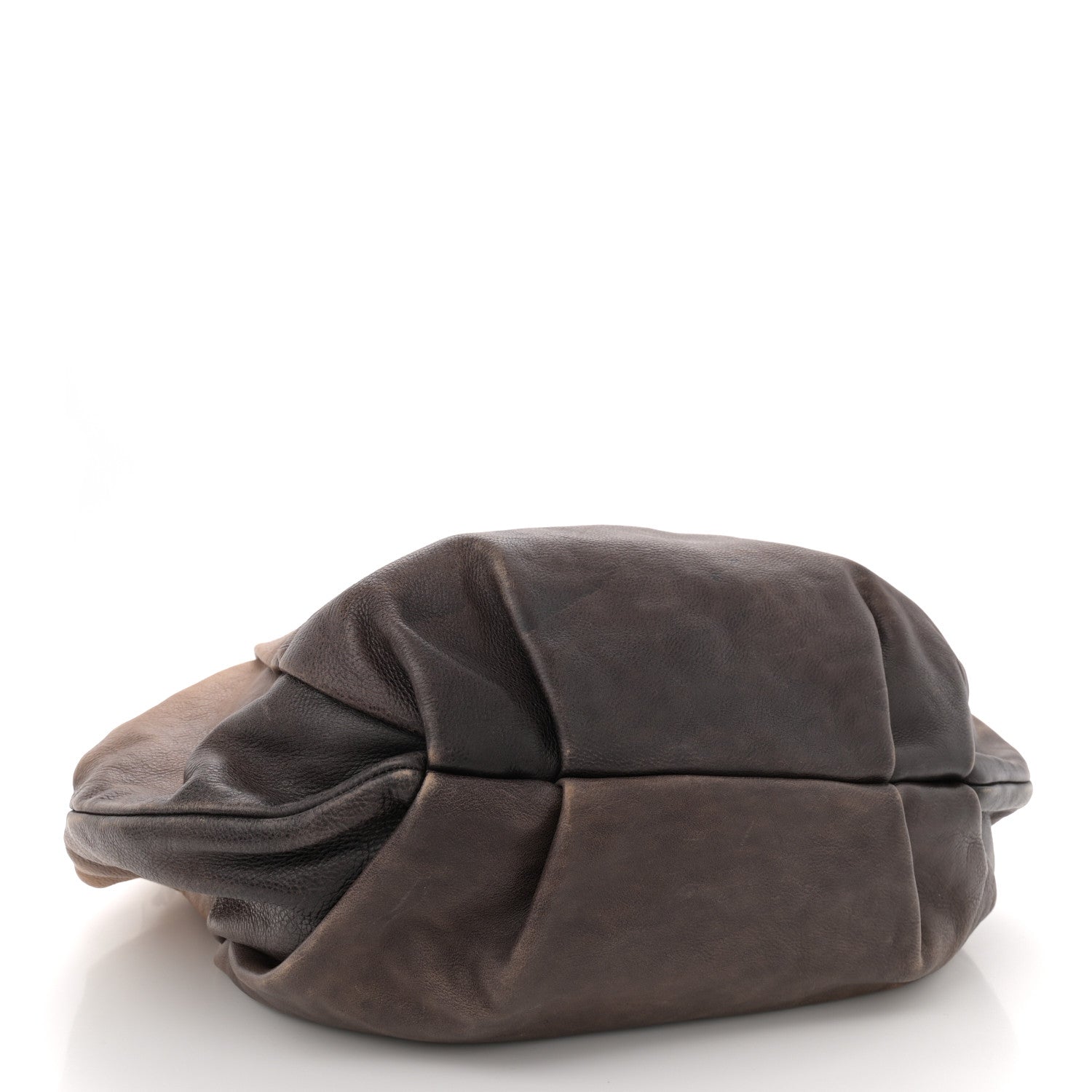 Glace Calfskin Pleated Hobo Fumo Sfumato