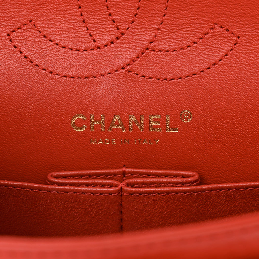 Aged Calfskin Quilted 2.55 Reissue Mini Flap Red