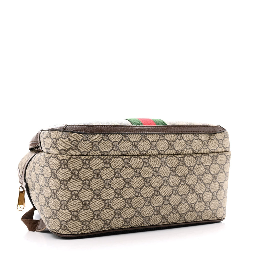 GG Supreme Monogram Medium Ophidia Day Backpack Brown