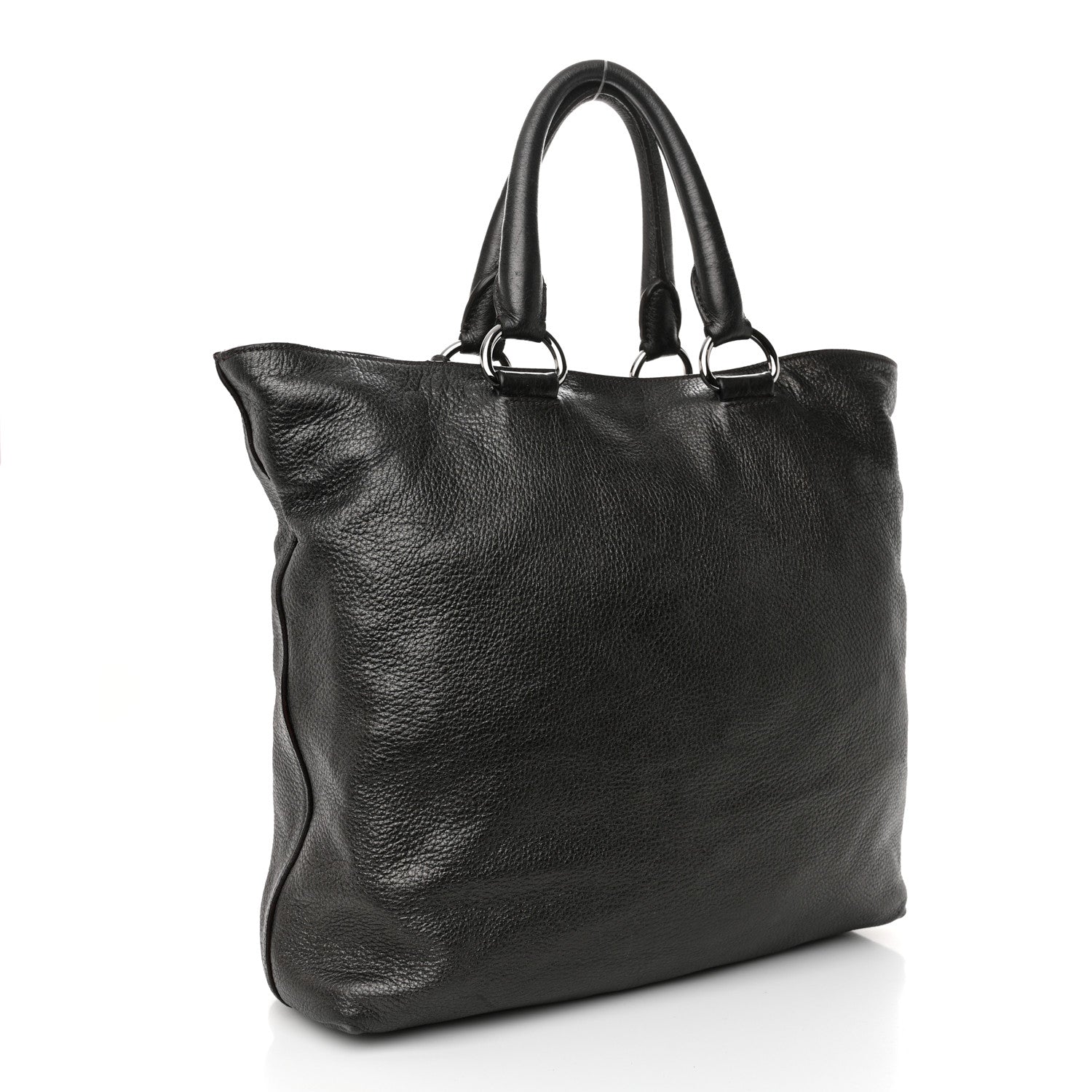 Vitello Daino Shopping Tote Piombo Mordore