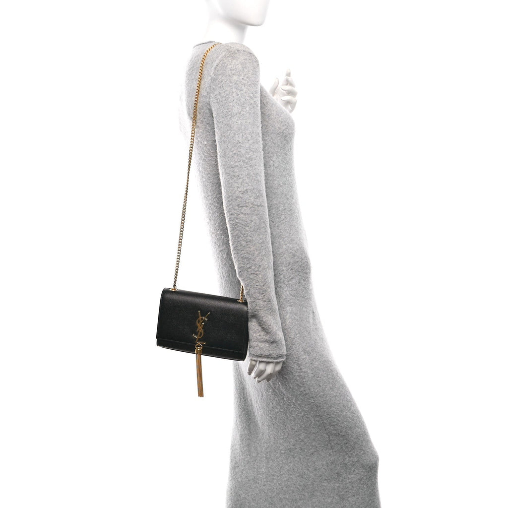 Grain De Poudre Small Classic Monogram Kate Tassel Satchel Black