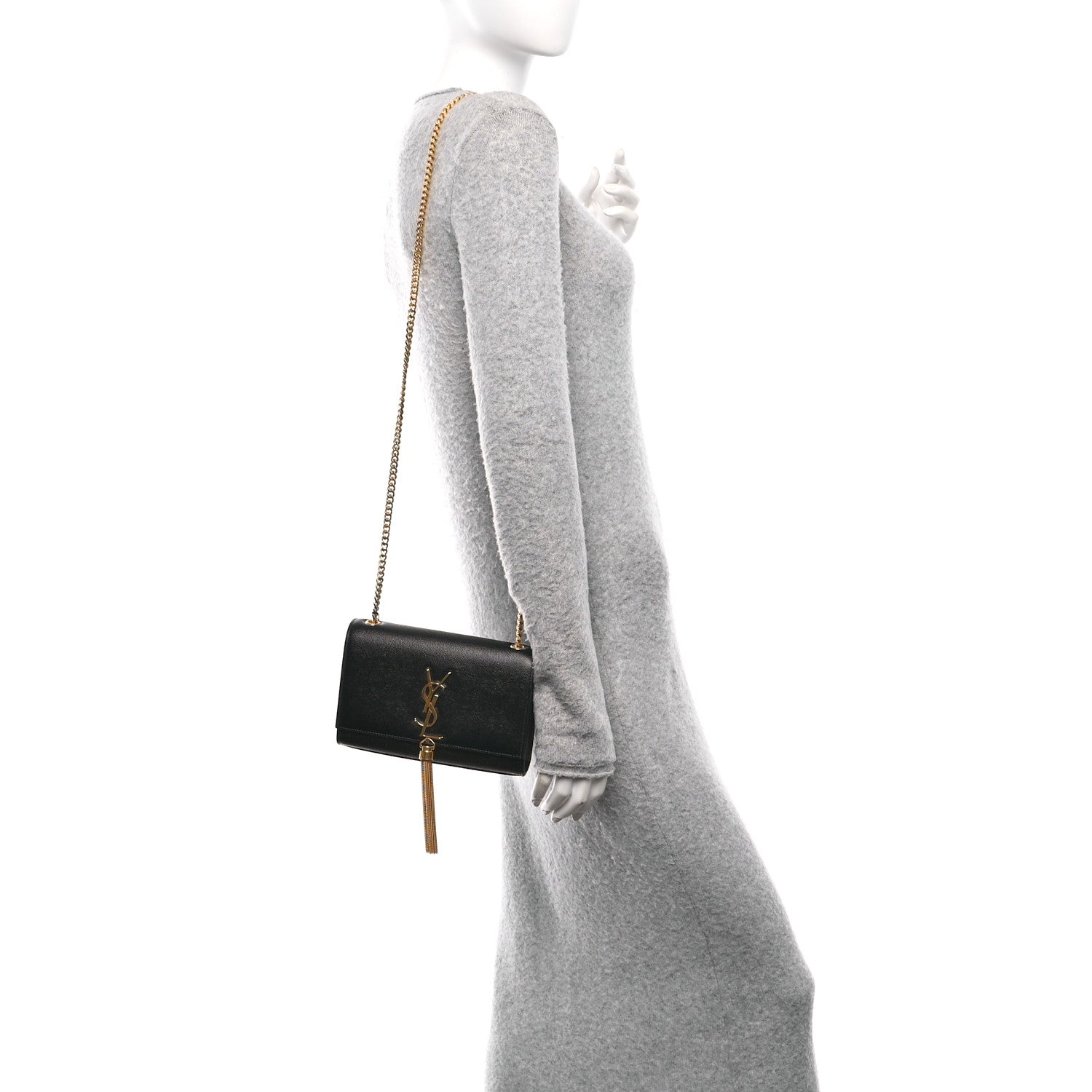 Grain De Poudre Small Classic Monogram Kate Tassel Satchel Black