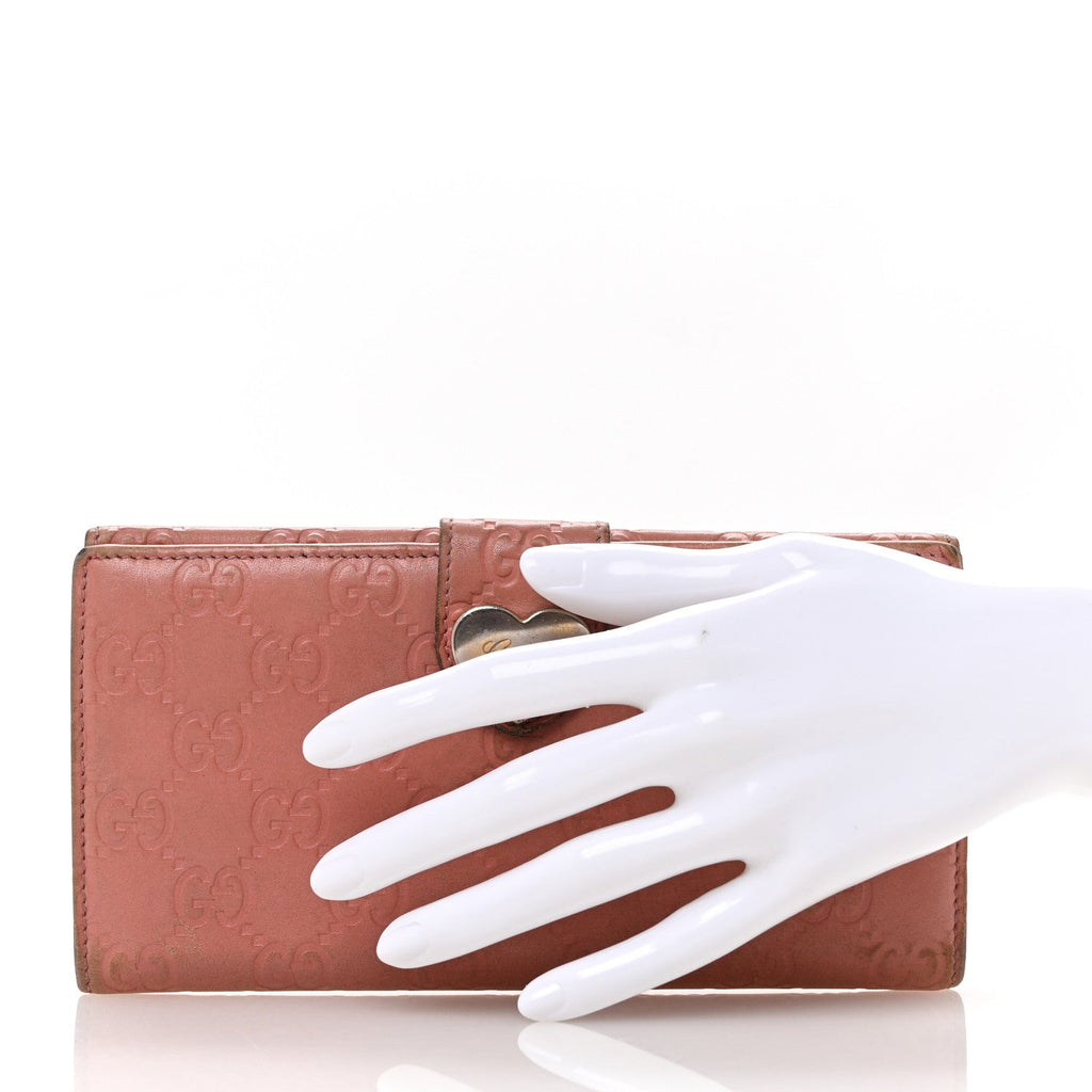 Guccissima Heart Continental Wallet Mauve