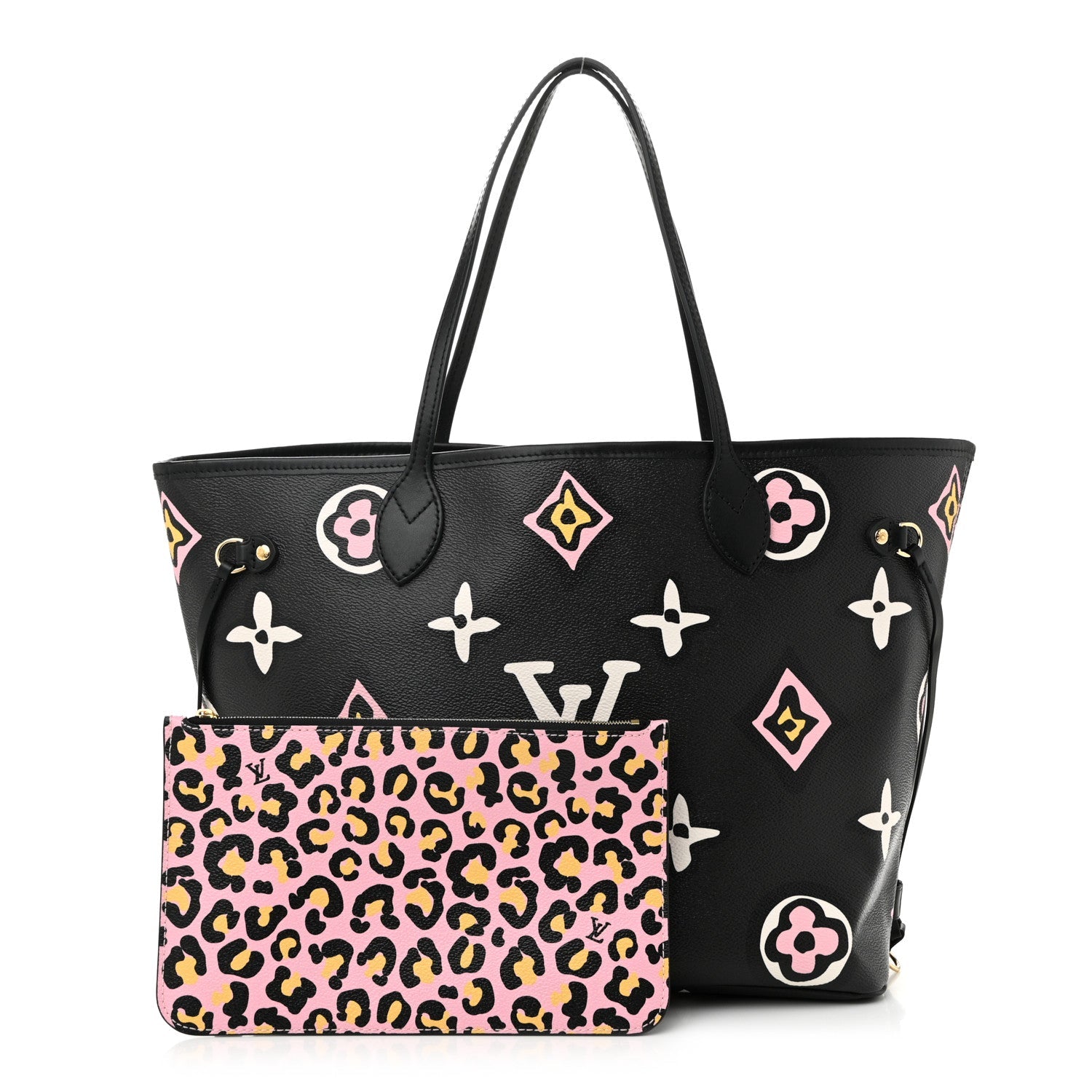 Monogram Giant Wild At Heart Neverfull MM Black