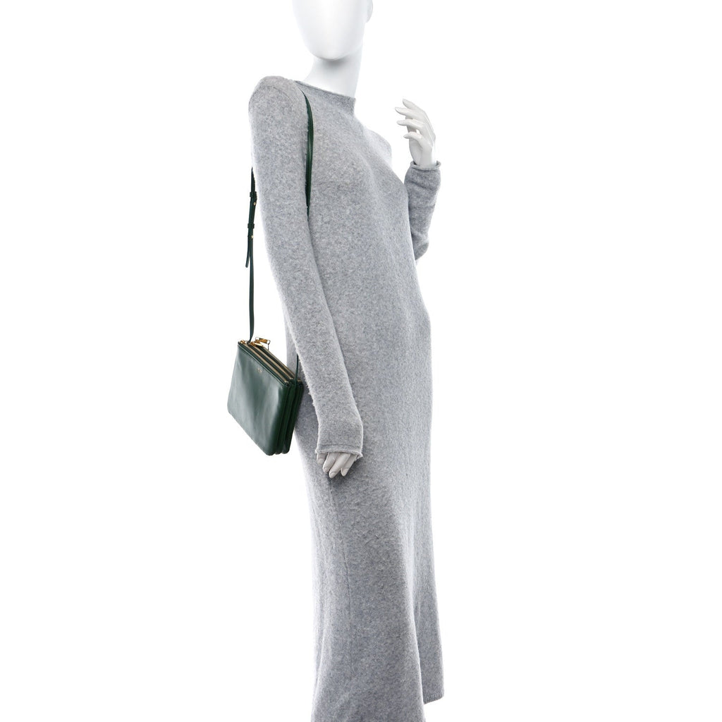 Lambskin Large Trio Crossbody Bag Malachite