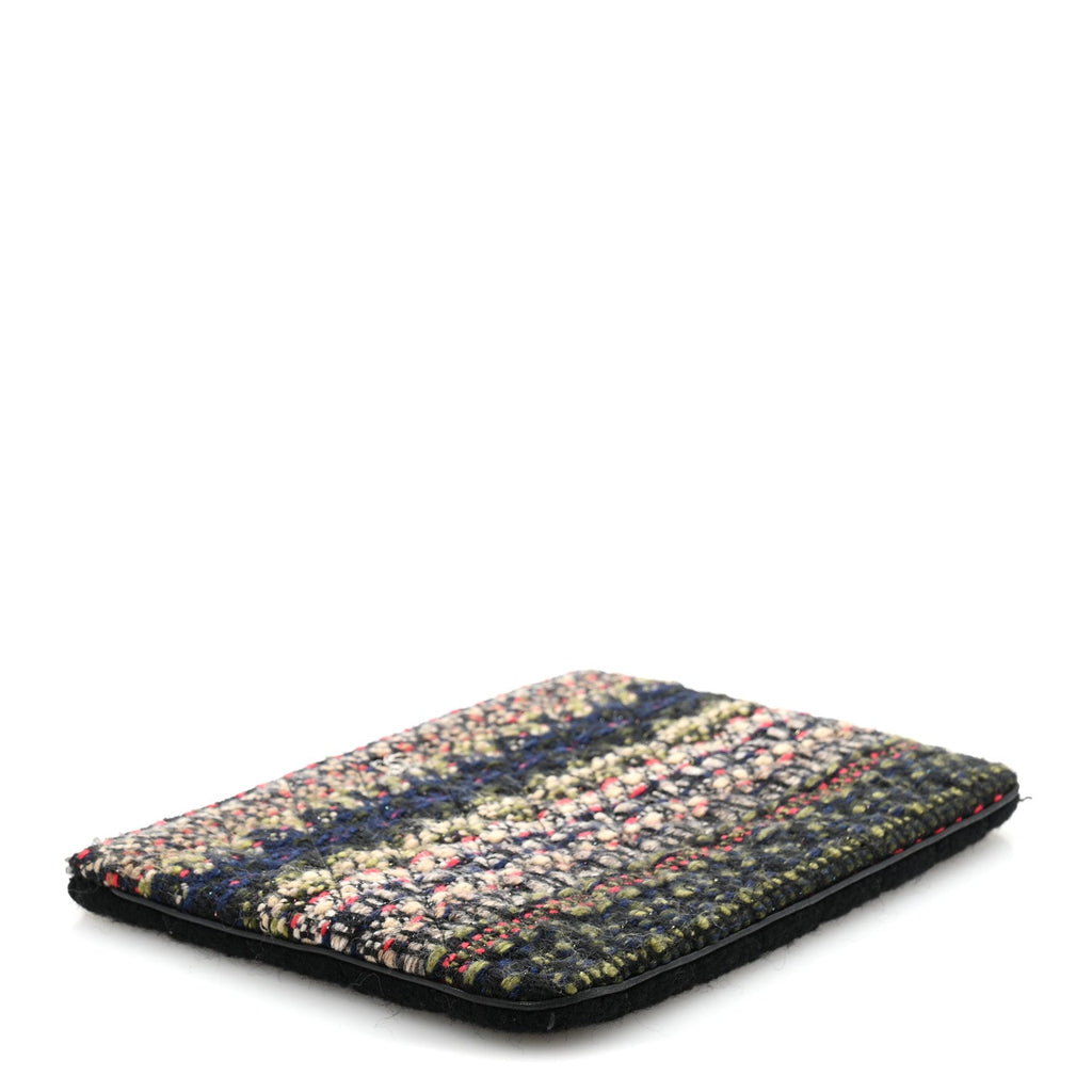 Tweed Quilted Medium Cosmetic Case Black