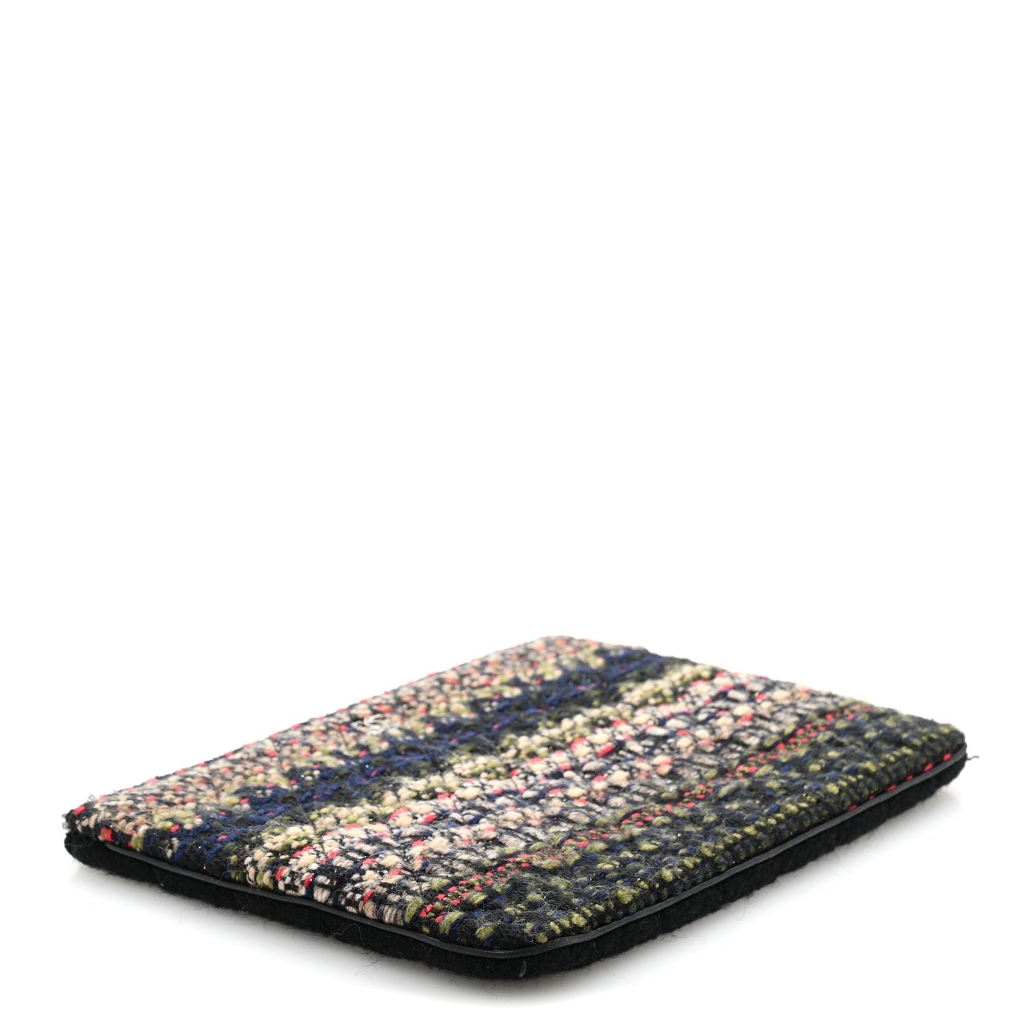 Tweed Quilted Medium Cosmetic Case Black