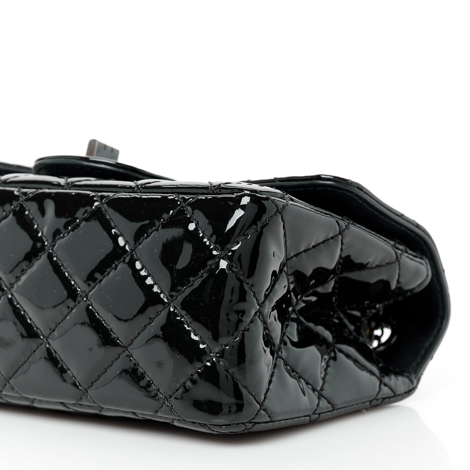 Patent Calfskin Quilted 2.55 Reissue Mini Flap So Black