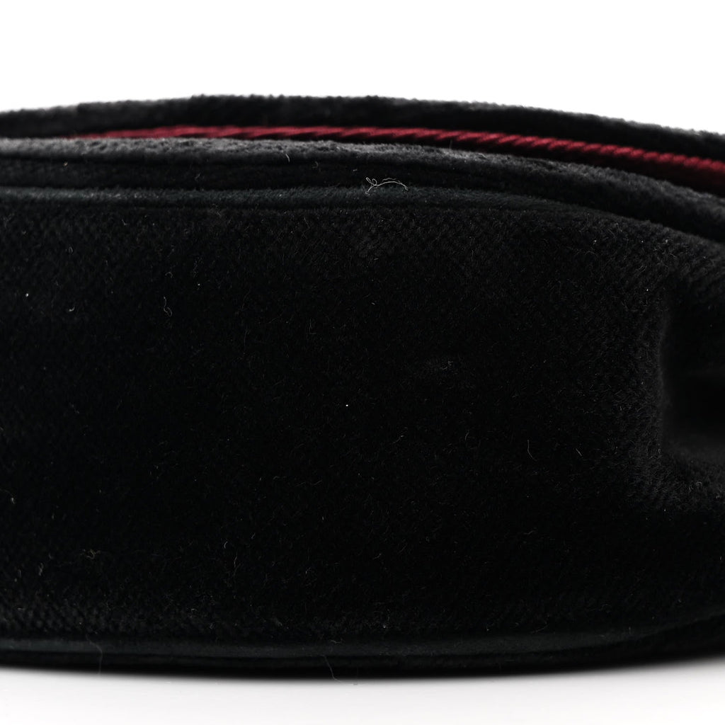 Velvet Horizontal Quilted Small Single Flap Black
