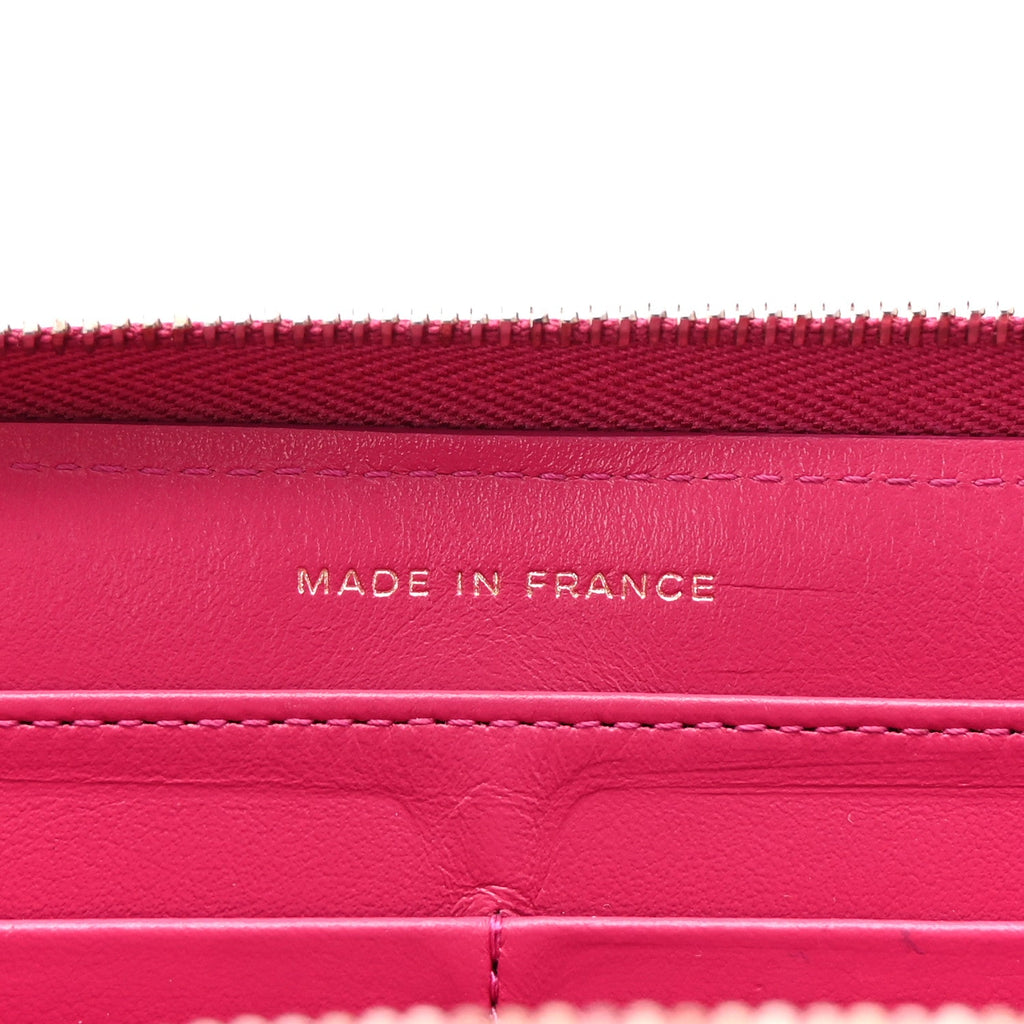Caviar Quilted Large Gusset Zip Around Wallet Pink