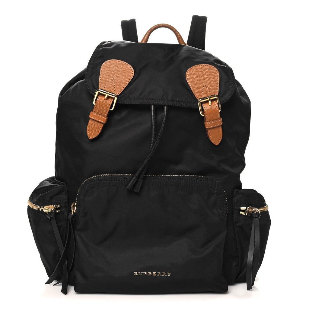 Nylon Large Rucksack Backpack Black