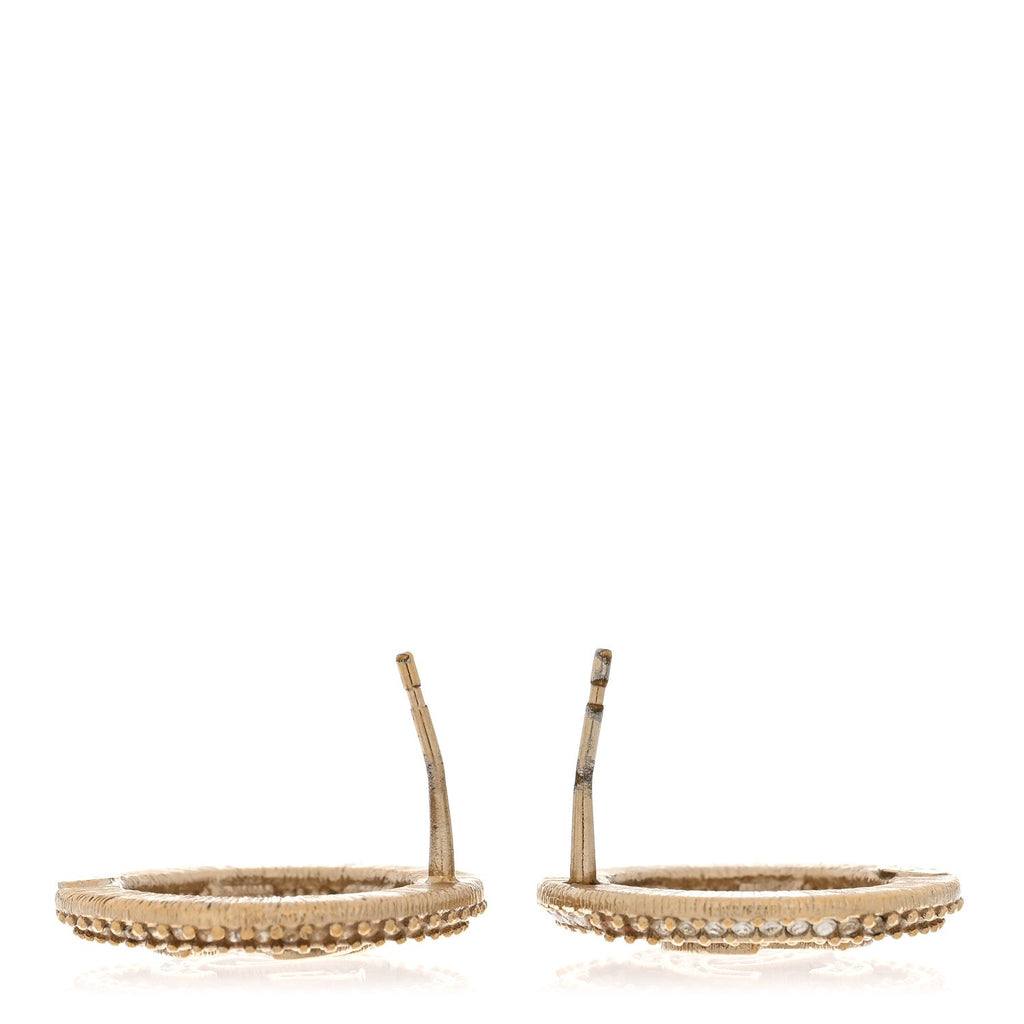 Crystal CC Vendome Round Earrings Gold
