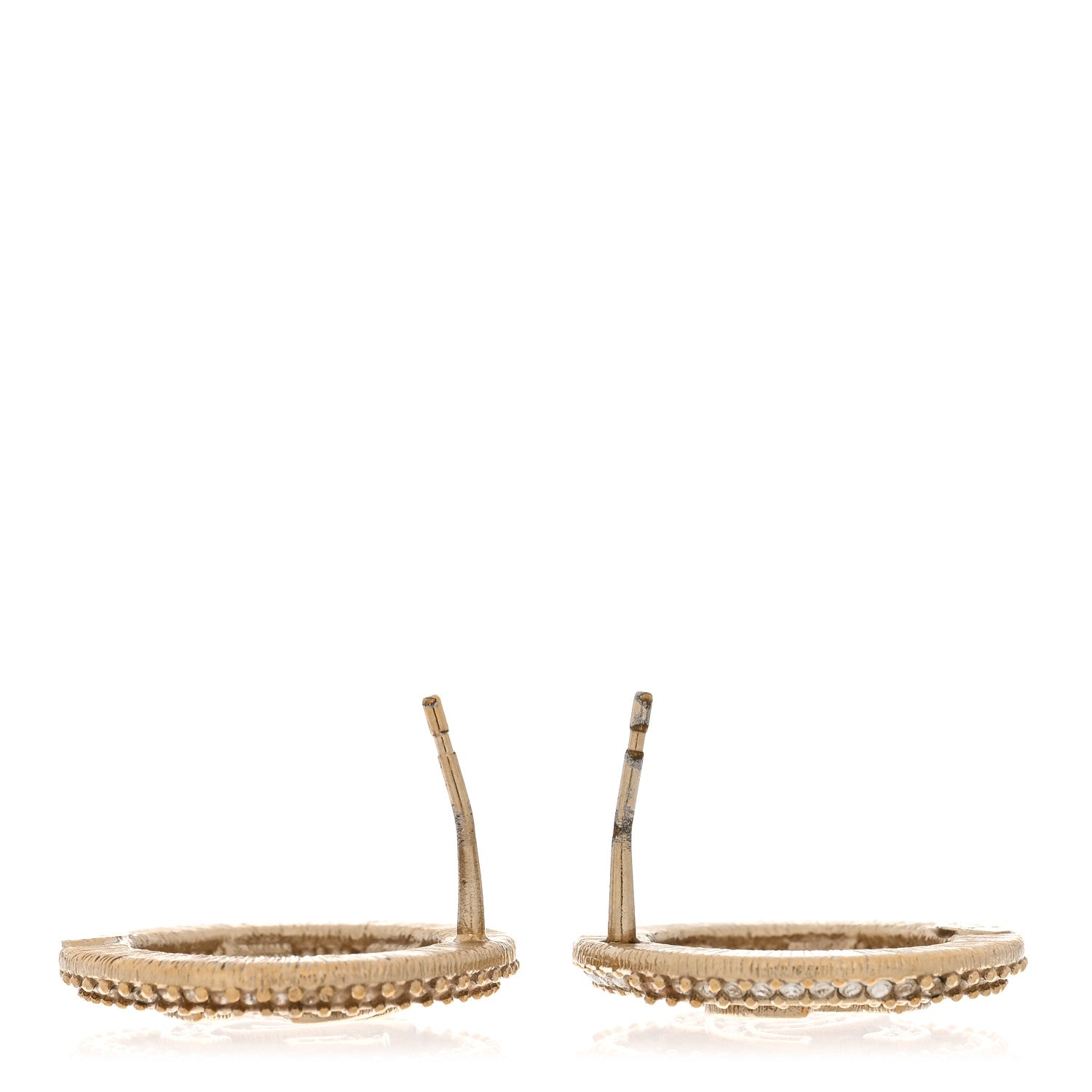 Crystal CC Vendome Round Earrings Gold
