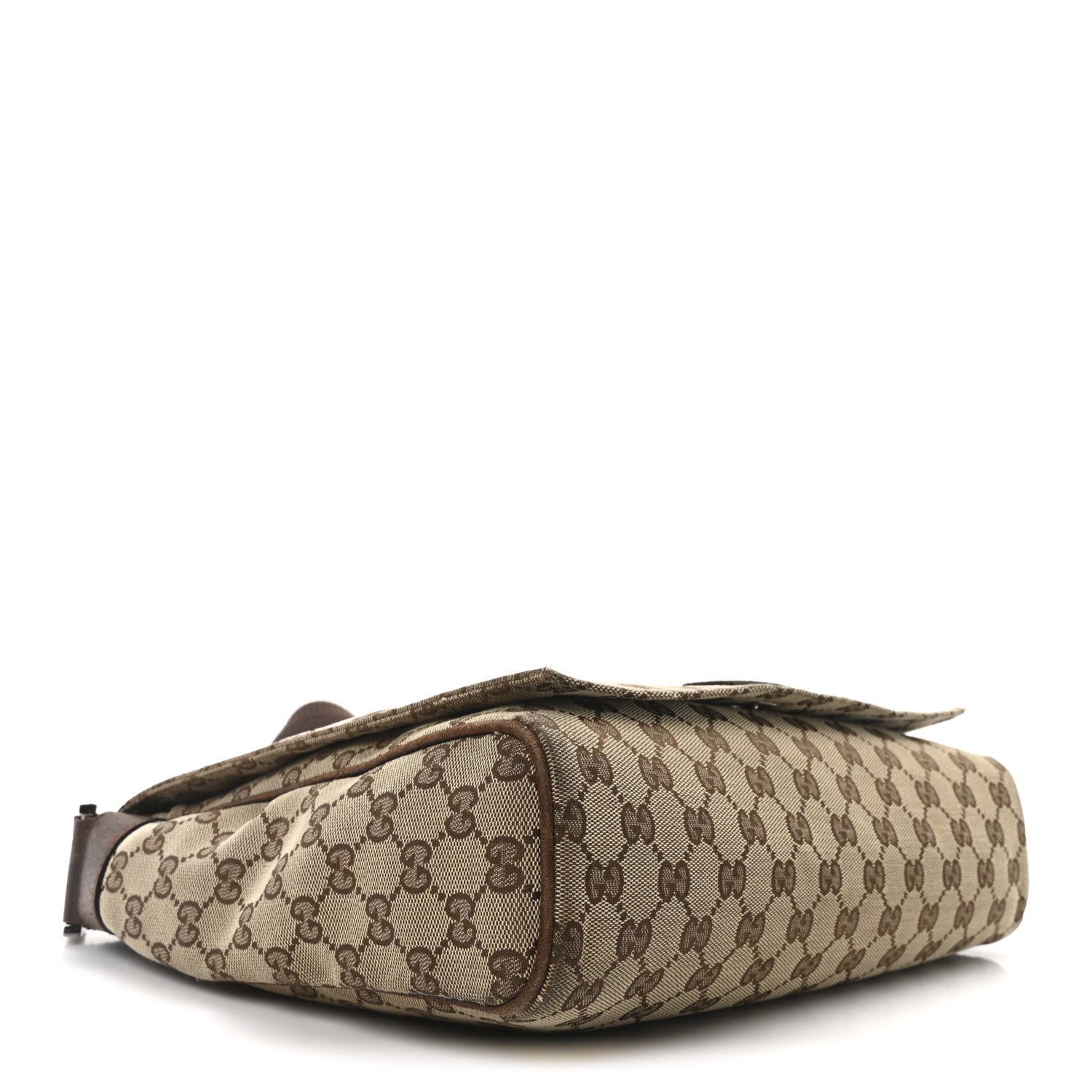 Monogram Small Flap Messenger Bag Beige Dark Brown