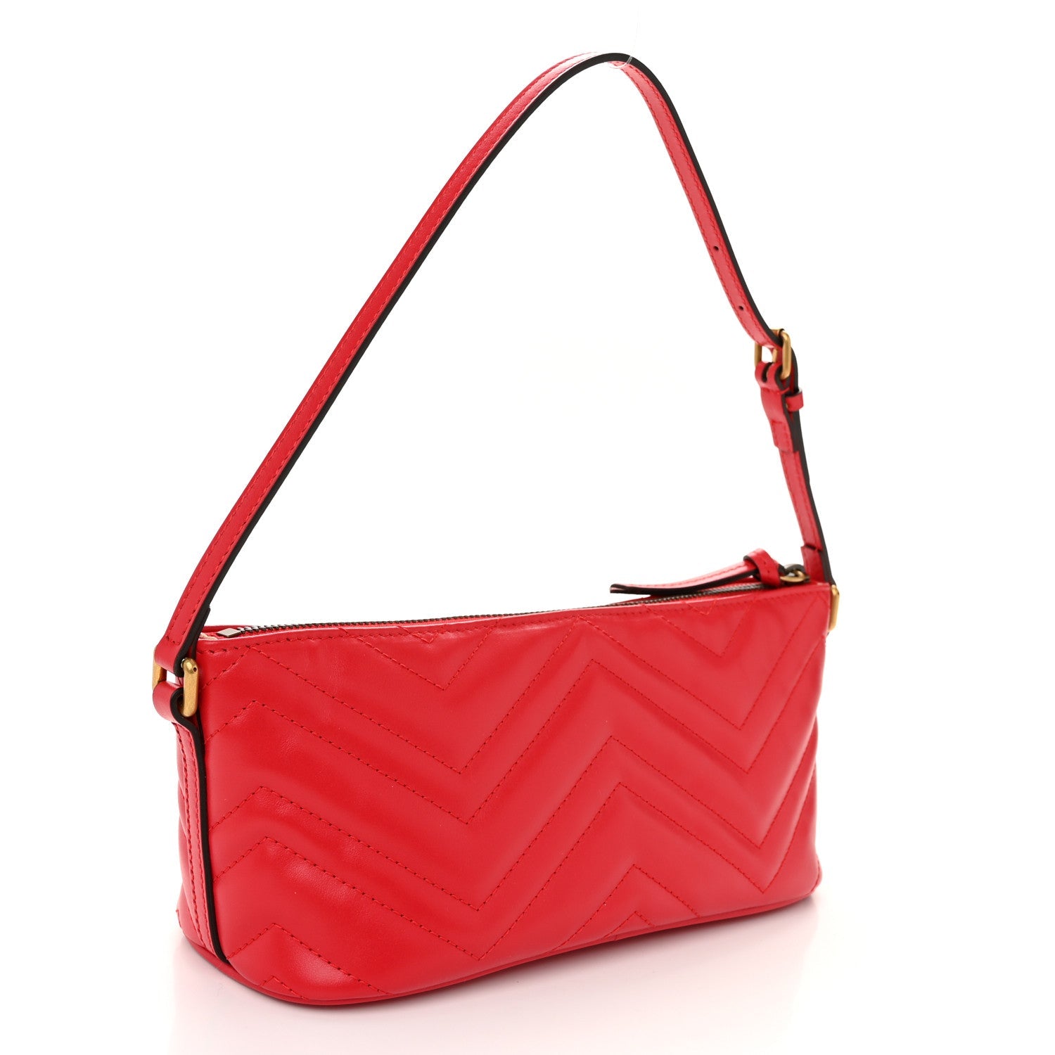Calfskin Matelasse Chevron GG Marmont Sling Shoulder Bag Rosso