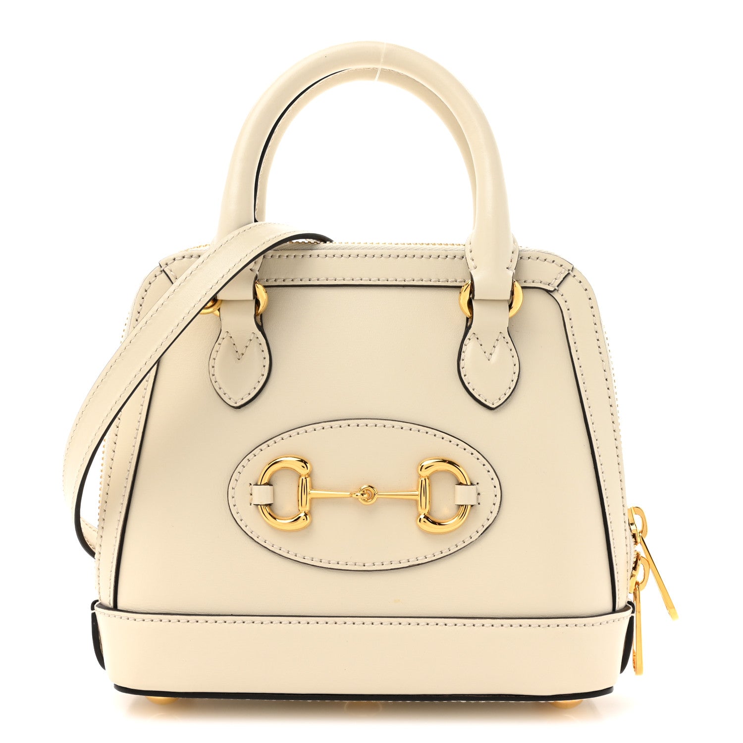 Boarded Plutone Calfskin Mini Horsebit 1955 Top Handle Bag Mystic White