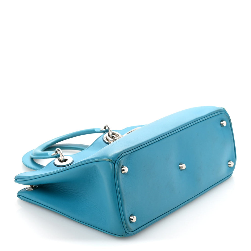 Smooth Calfskin Medium Diorissimo Tote Light Blue