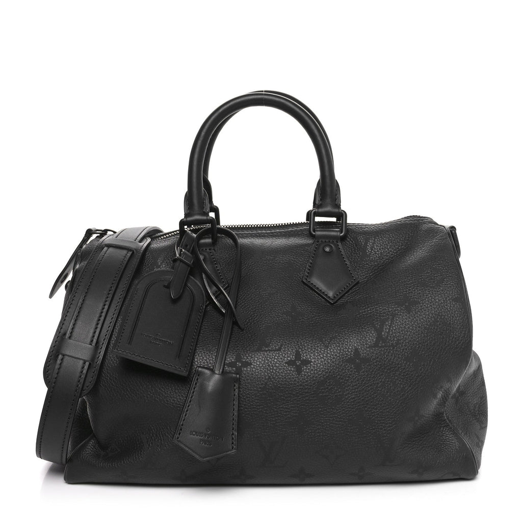 Calfskin Monogram Speedy P9 Bandouliere 30 Ultra Black