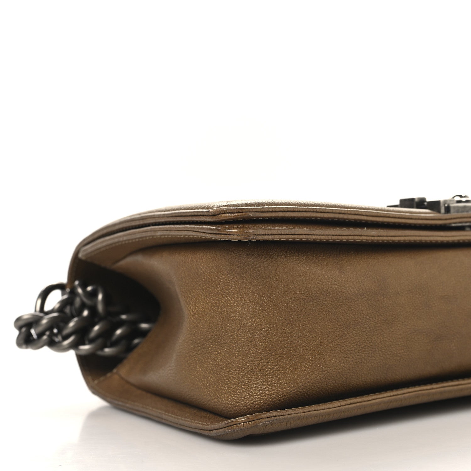 Caviar Quilted Medium Boy Flap Dark Gold