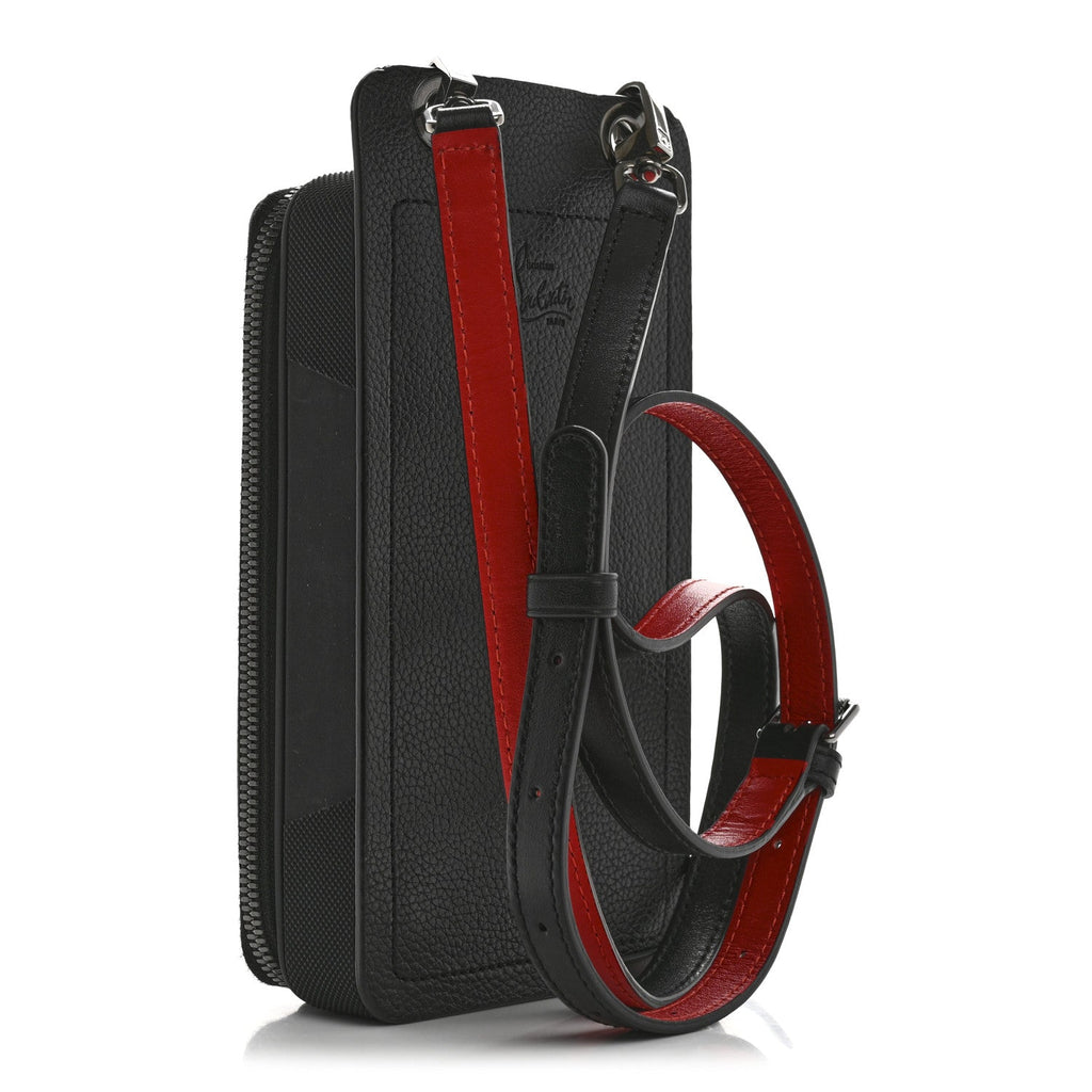 Calfskin Gomme Loubilab Phone Shoulder Bag Loubi Black
