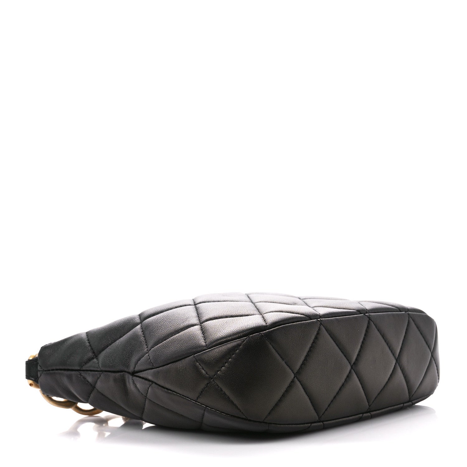 Lambskin Quilted CC Chain Hobo Black