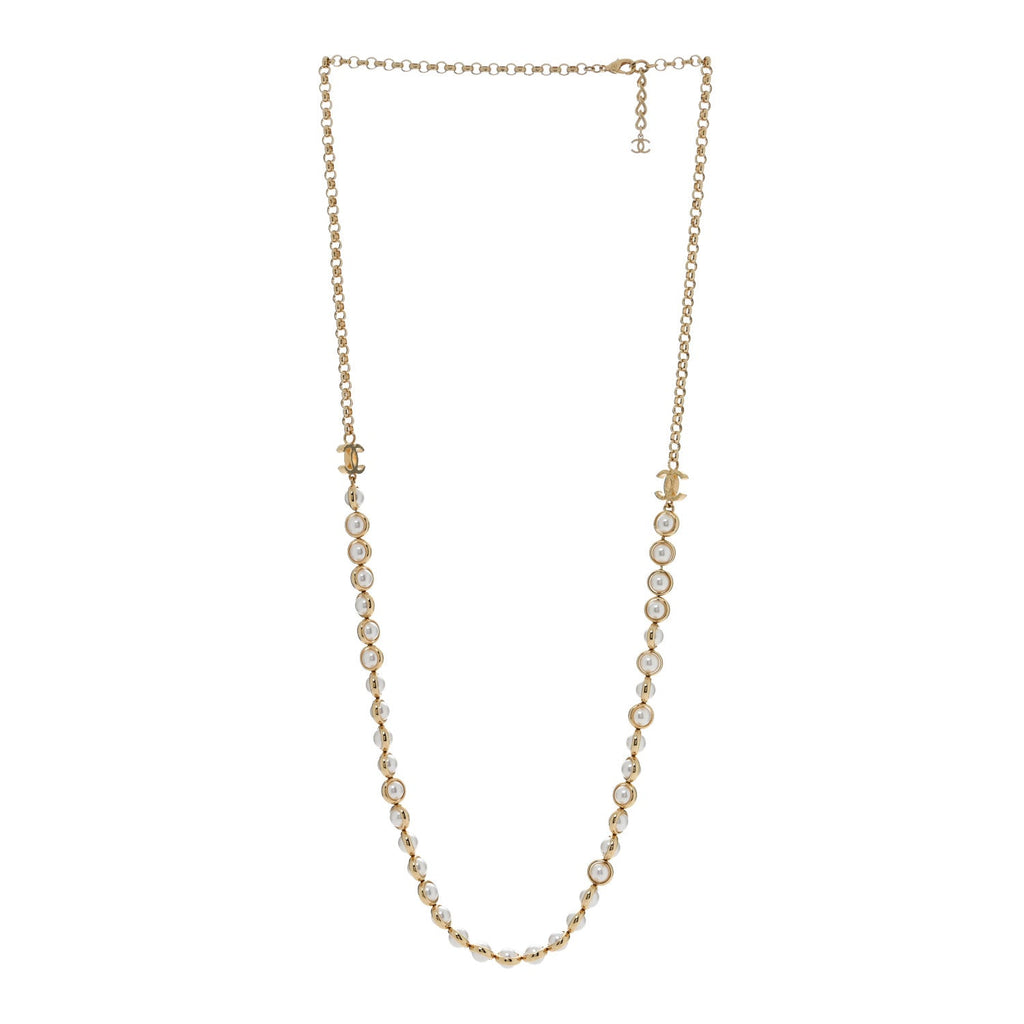 Pearl CC Necklace Gold