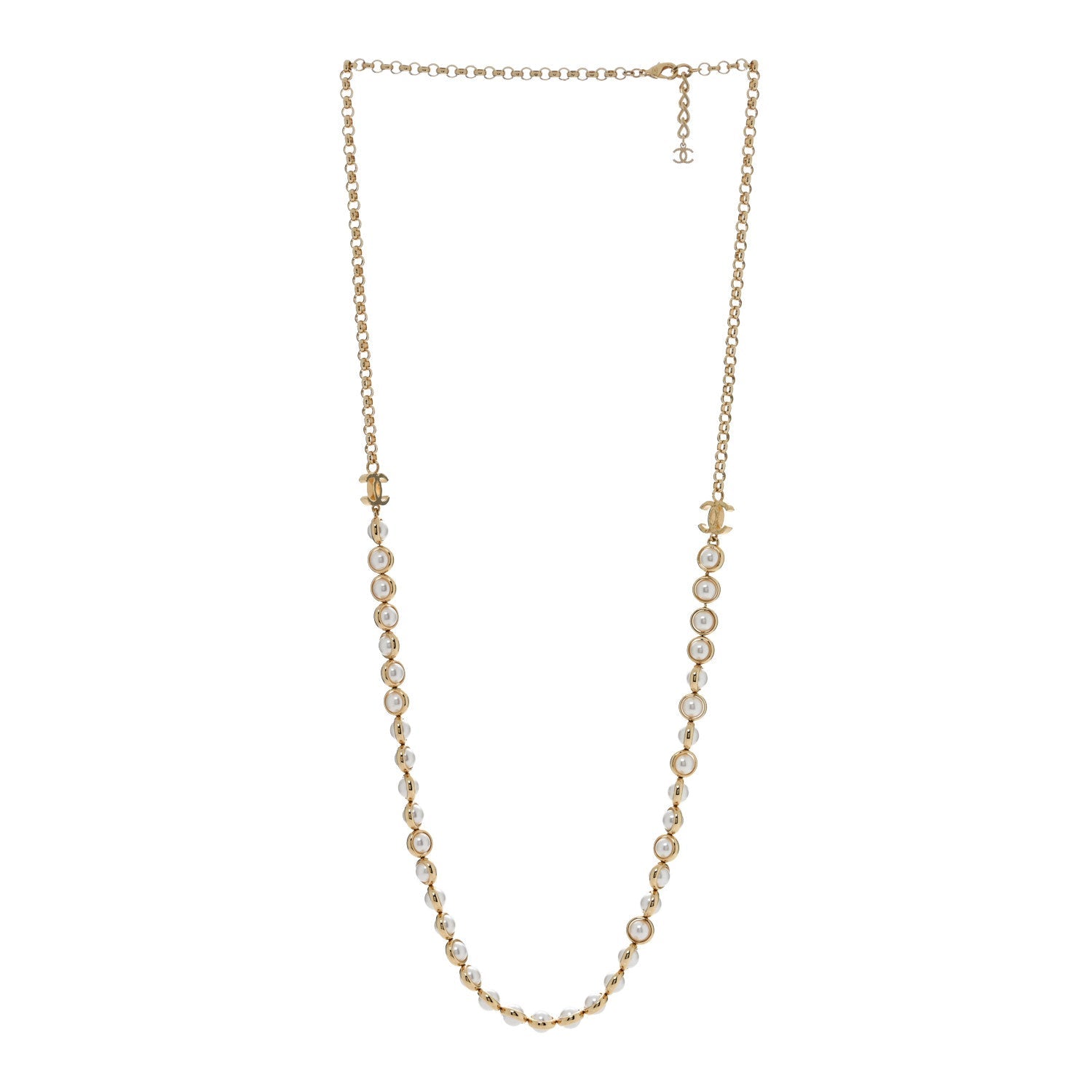 Pearl CC Necklace Gold