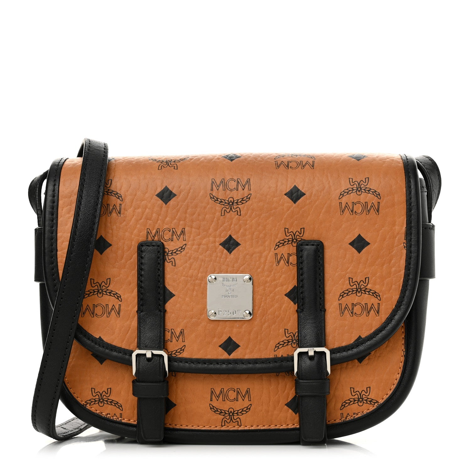 Visetos Small Crossbody Flap Messenger Cognac