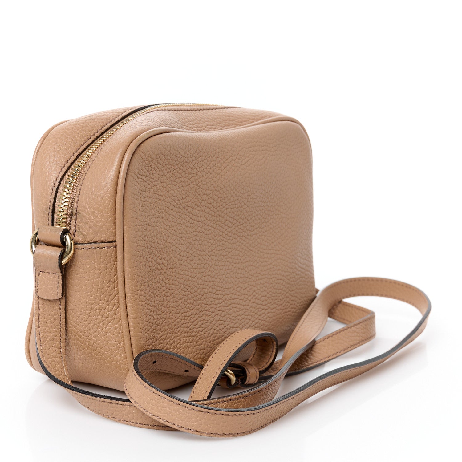 Pebbled Calfskin Small Soho Disco Bag Rose Beige