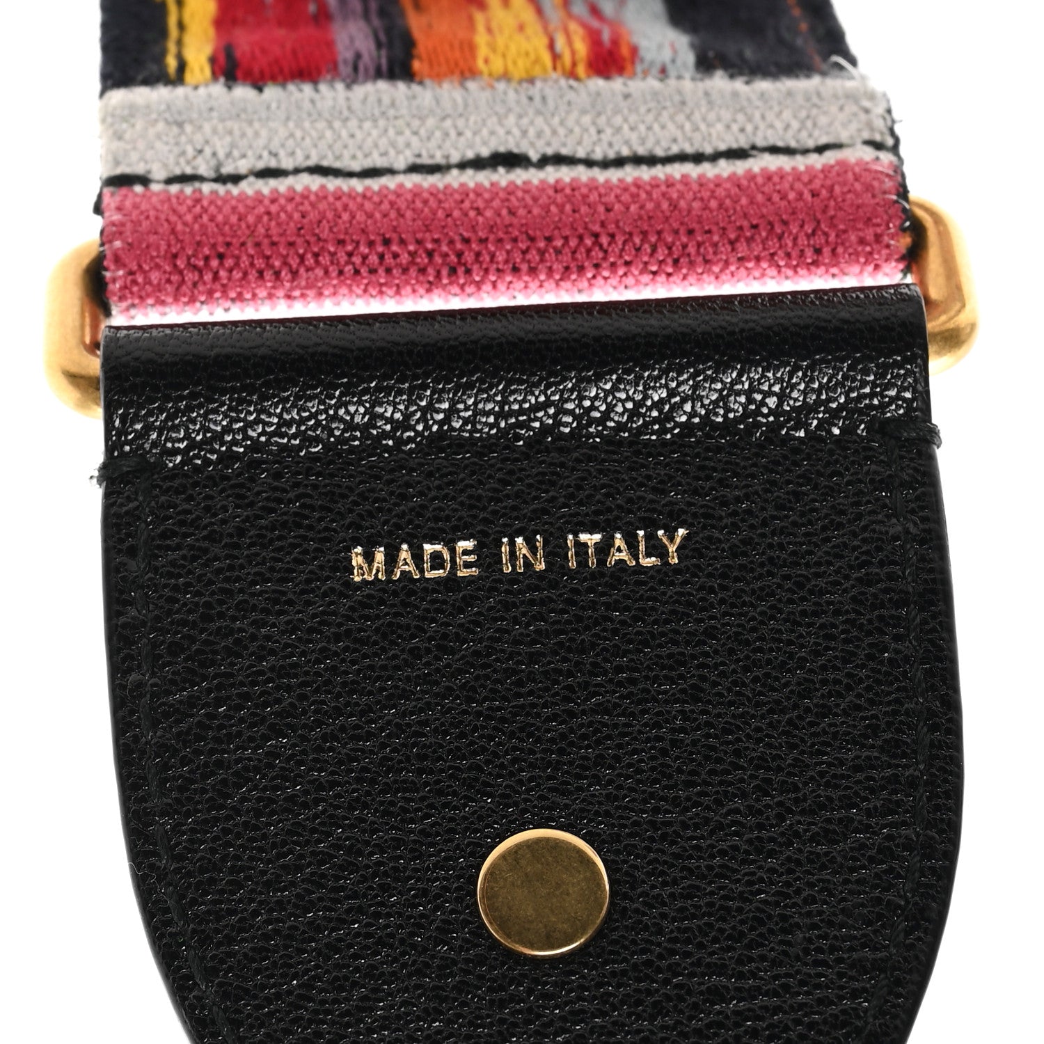 Canvas Embroidered Studded Rainbow Shoulder Strap